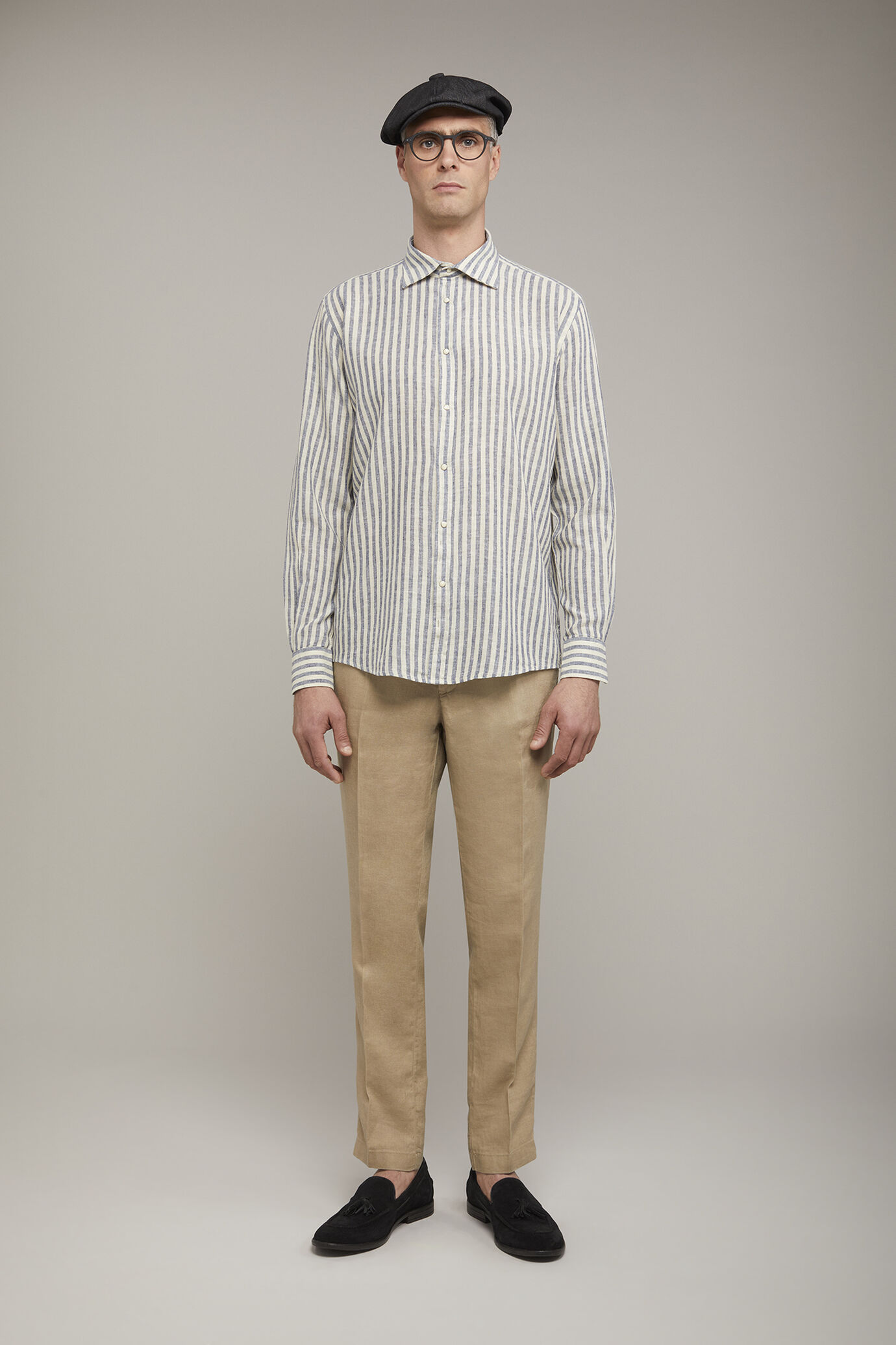 Chino-Hose aus 100% Leinen mit normaler Passform image number 0