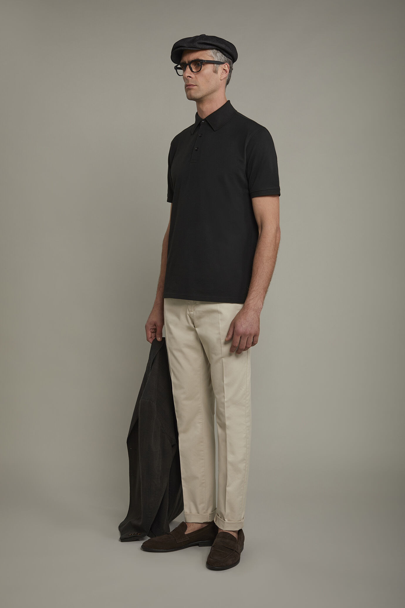 Men’s short sleeve polo shirt 100% piquet cotton regular fit image number 1