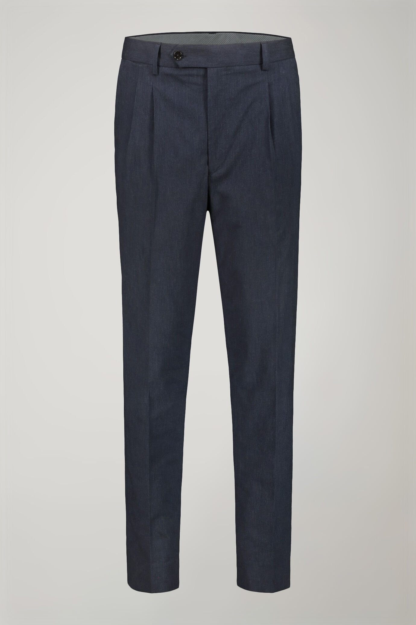 Pantalon classique pour homme à double pince en tissu effet flammé coupe régulière image number 4