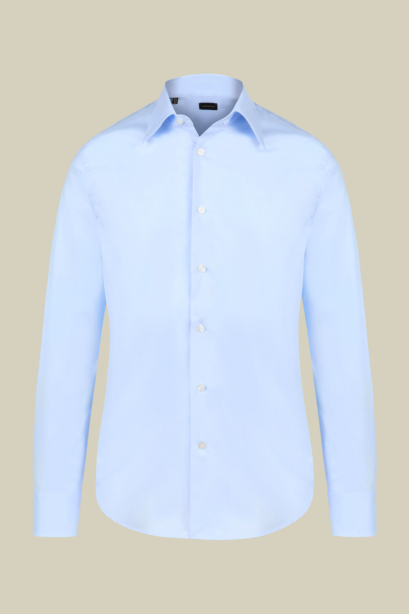 Men's regular fit classic shirt in plain 100% cotton twill fabric with a classic collar