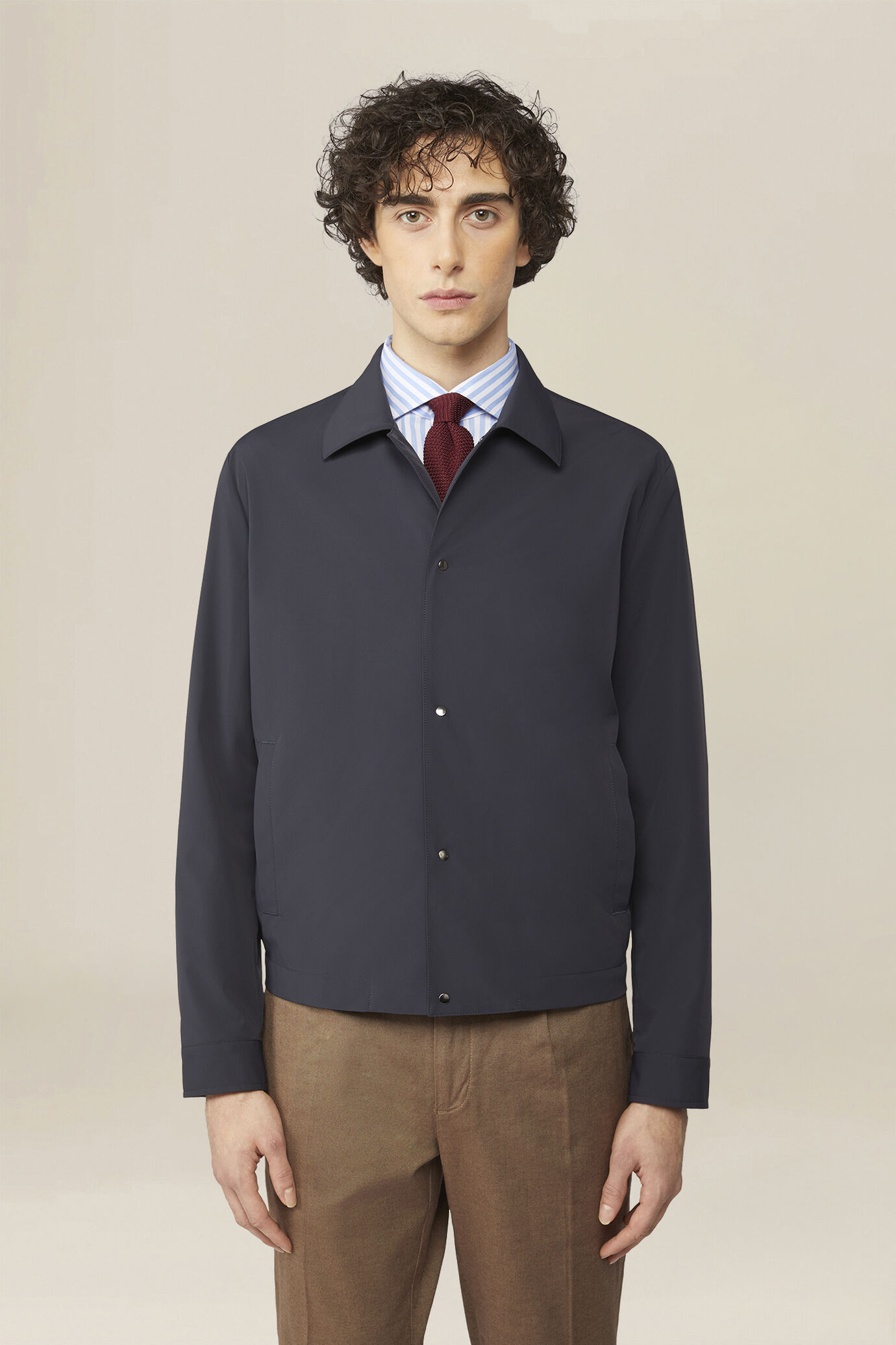 Men's nylon jacket with button fastening image number 0