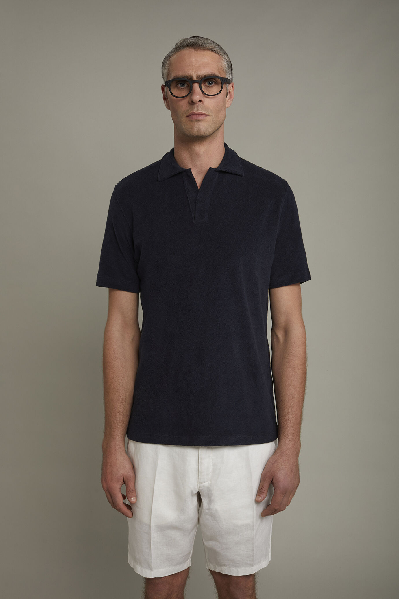 Polo uomo manica corta con collo derby tessuto in spugna regular fit image number 2
