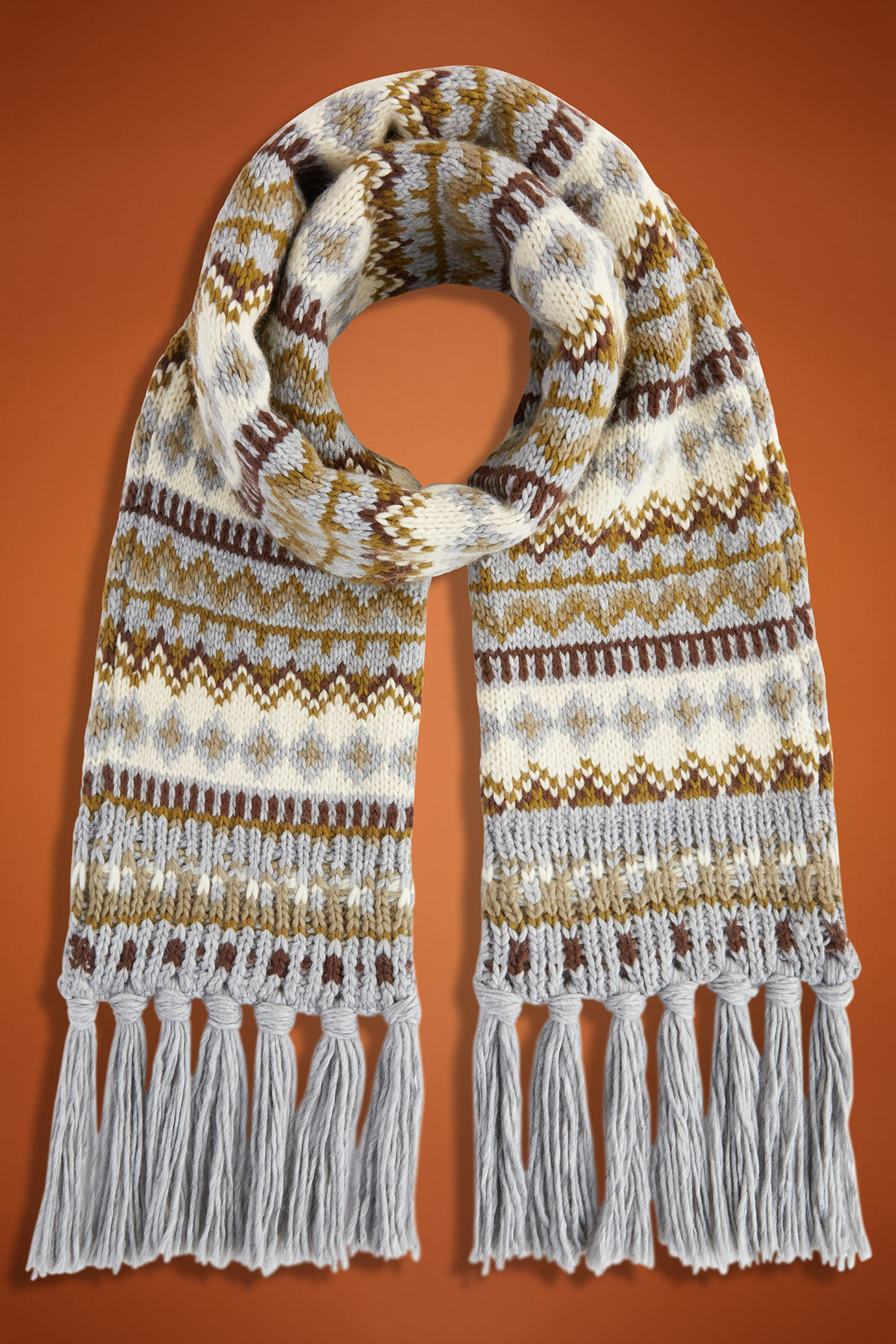 Écharpe tricotée pour homme à motif norvégien image number 0