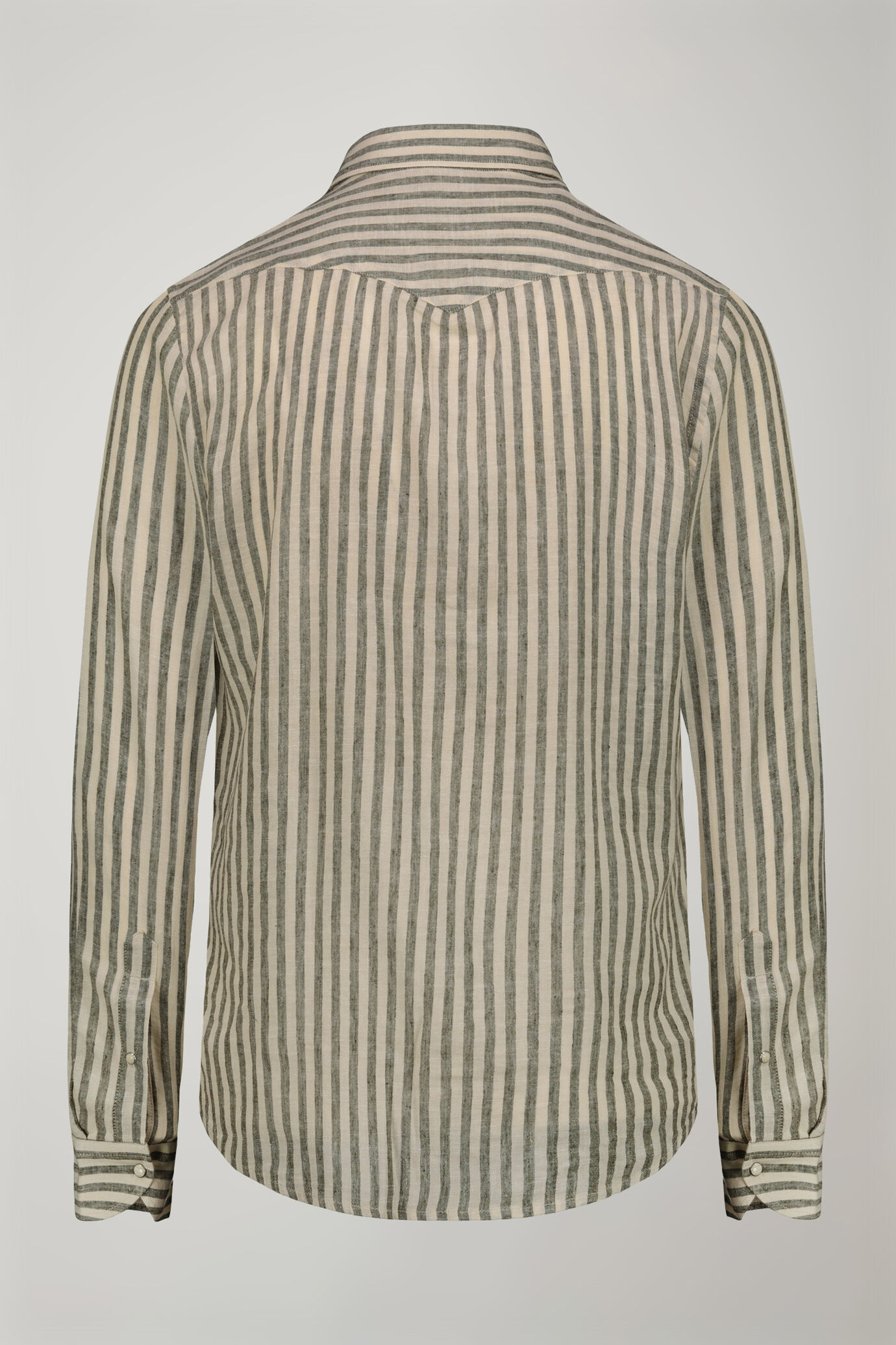 Gestreiftes Herren-Freizeithemd mit klassischem Kragen aus Leinen und Baumwolle in bequemer Passform image number 6