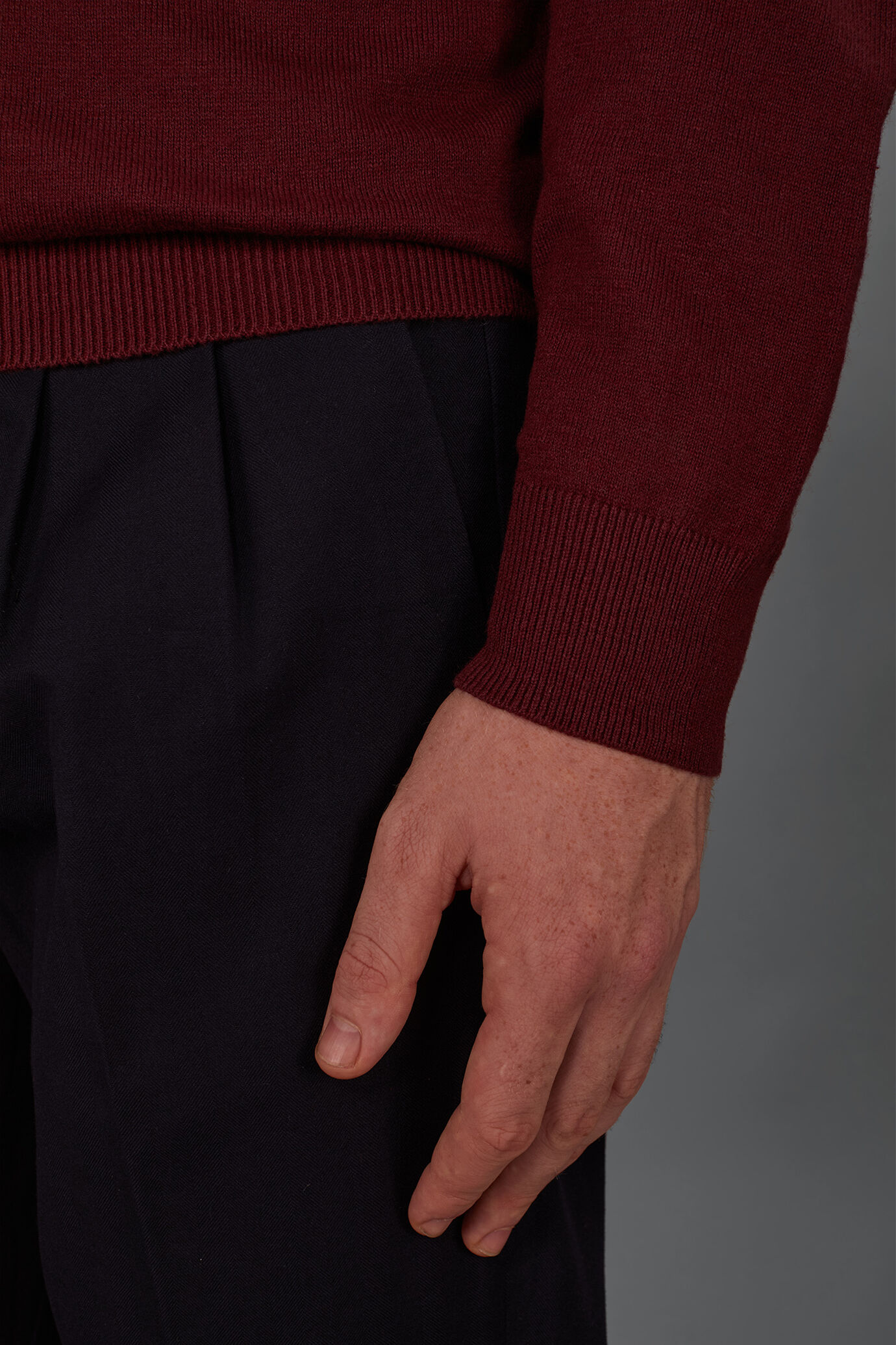 Maglia uomo girocollo in misto lana e cotone regular fit image number 3
