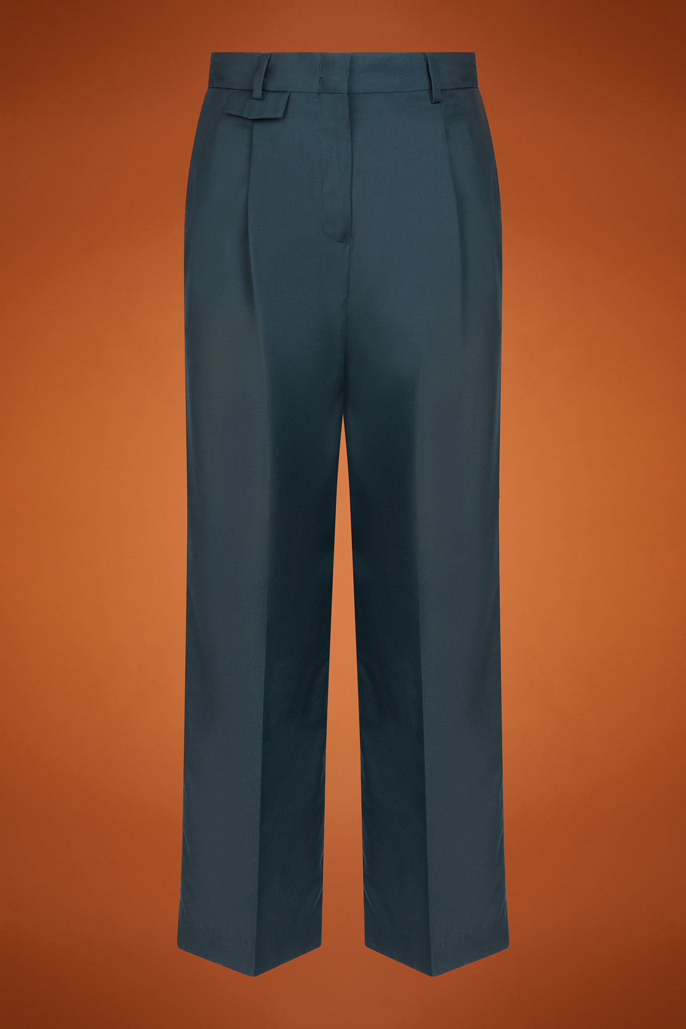 Pantalone classico donna con gamba larga regular fit image number 5