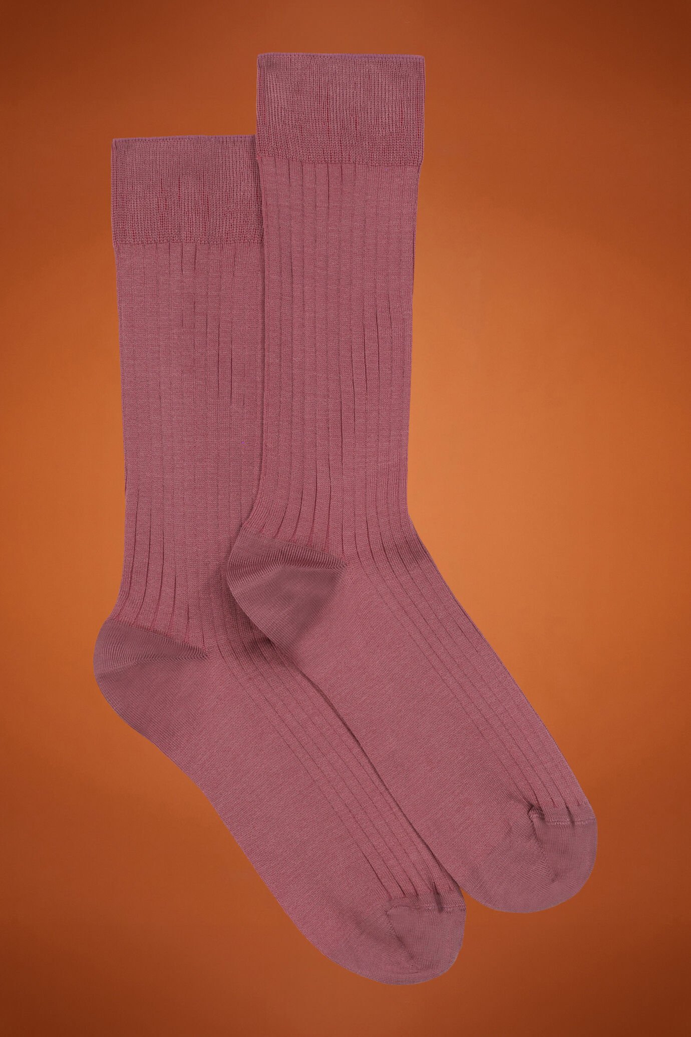 Einfarbige, gerippte Damensocken, hergestellt in Italien