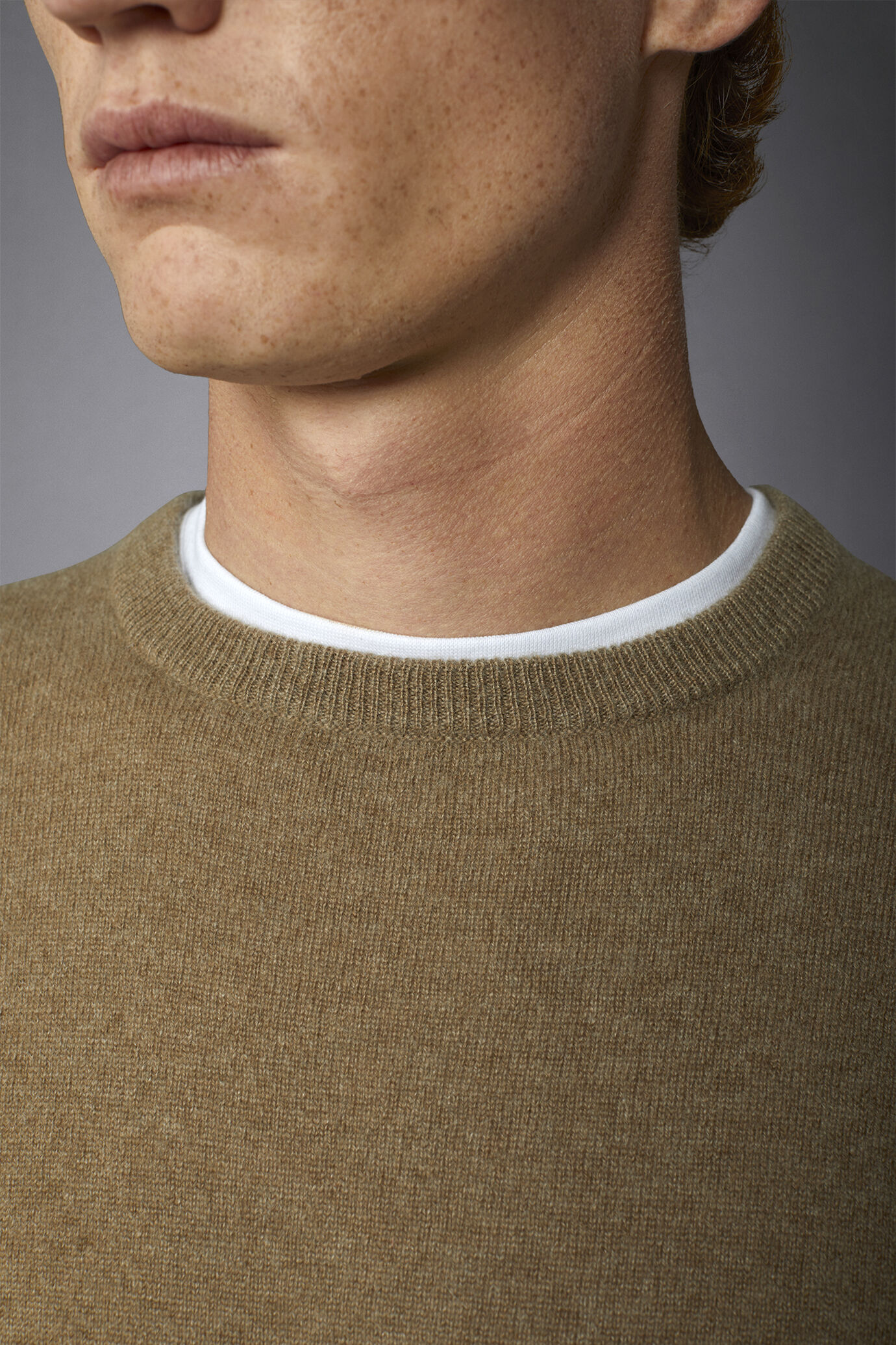 Men's 100% cashmere regular fit roundneck sweater image number 2