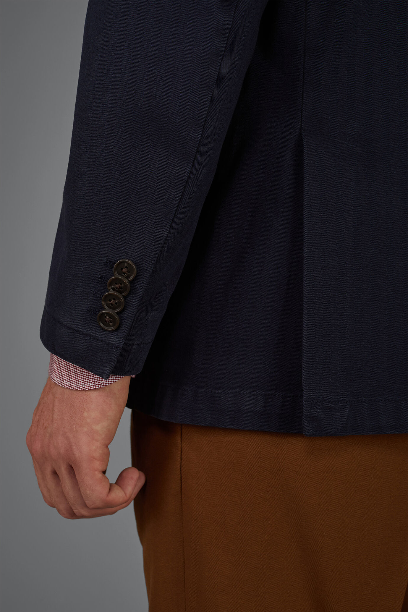 Giacca uomo monopetto tinta in capo con collo a lancia regular fit image number 3