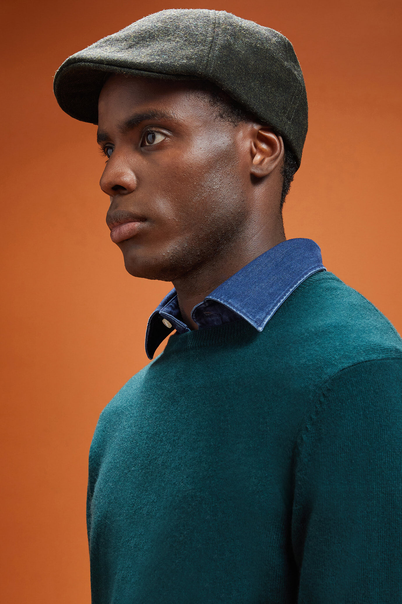 Casquette plate pour homme en tweed Wool Blend image number 0