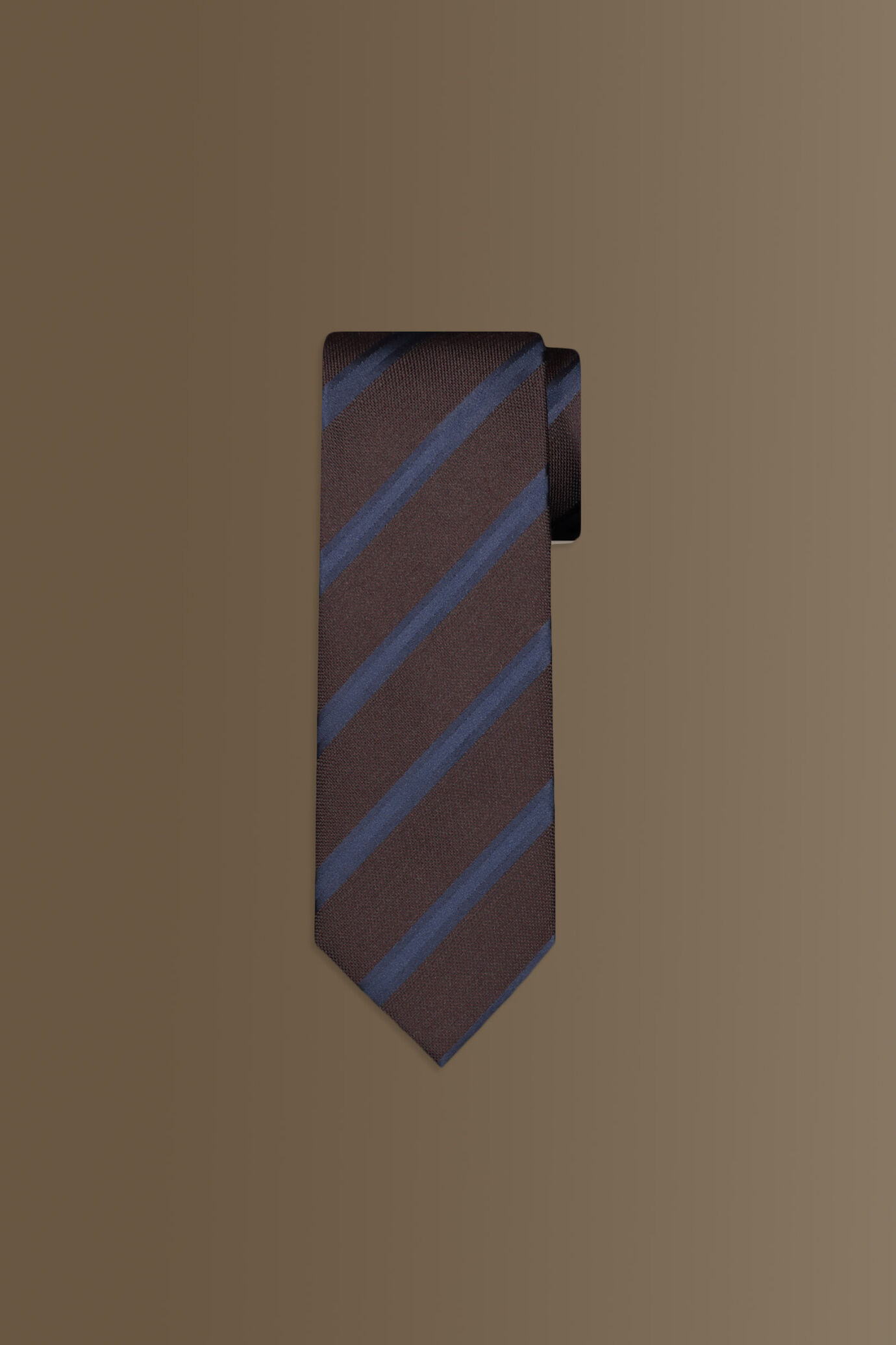 Cravatta uomo dark blue e moro regimental in misto bamboo image number 0