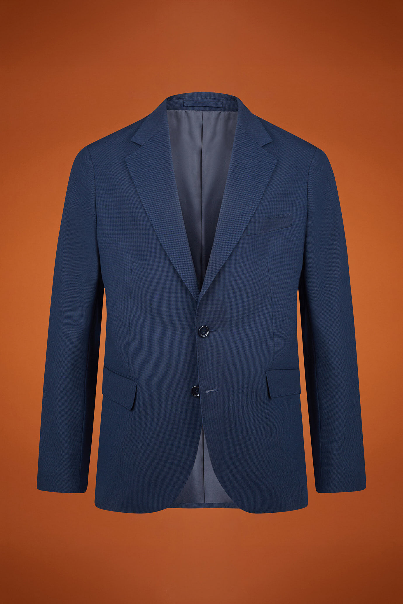 Einreihiger Herrenanzug in normaler Passform mit Mikro-Hahnentritt-Design image number 4