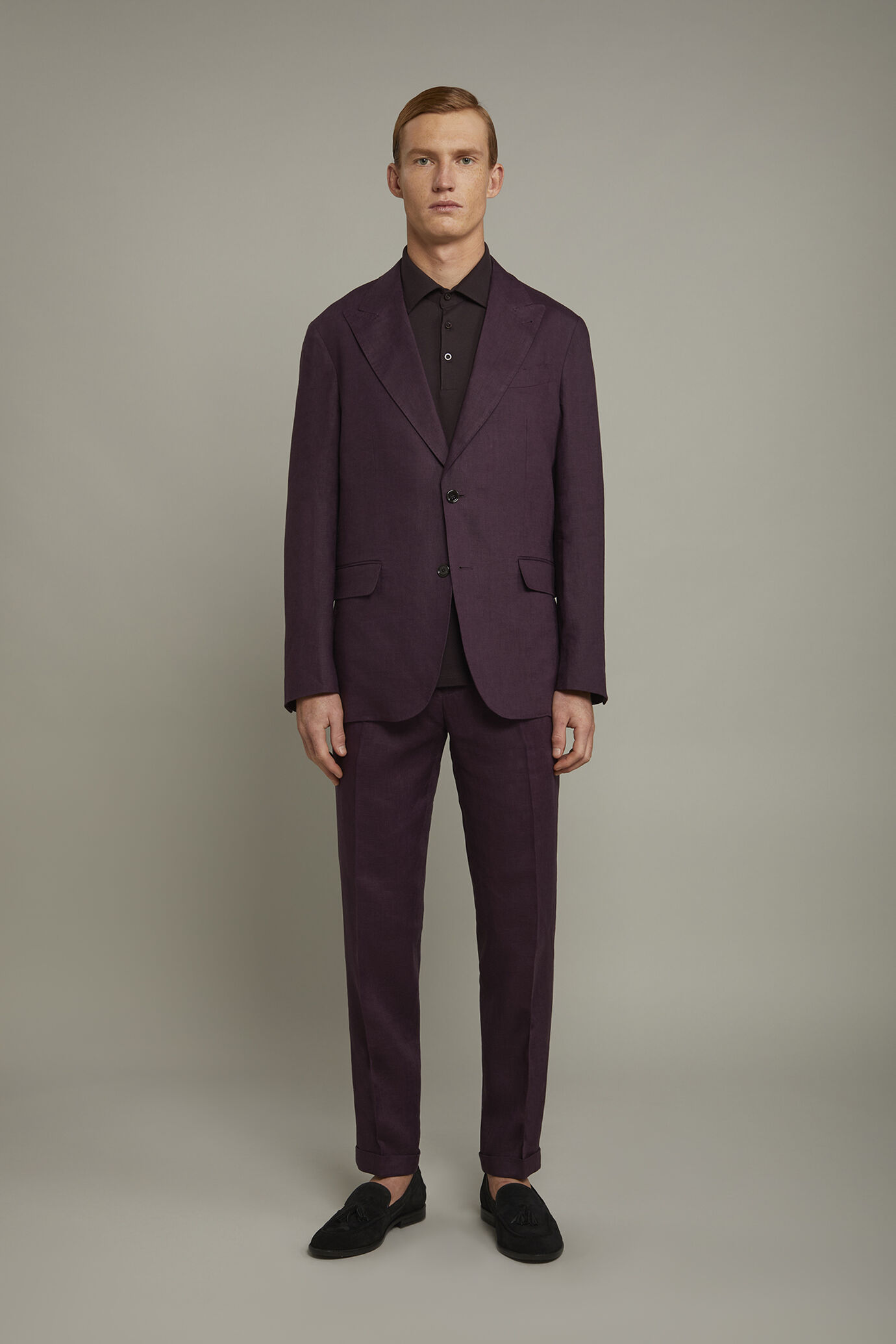 Abito uomo monopetto 100% lino regular fit image number 2