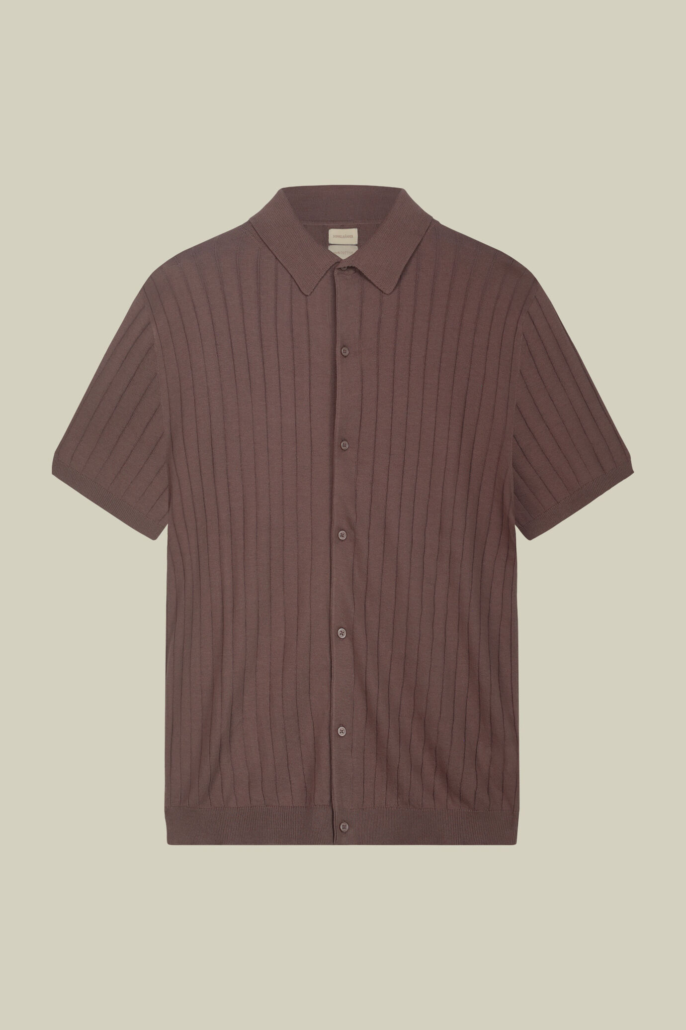 Polo camicia uomo a maglia in 100% cotone crepe a coste verticali image number 4