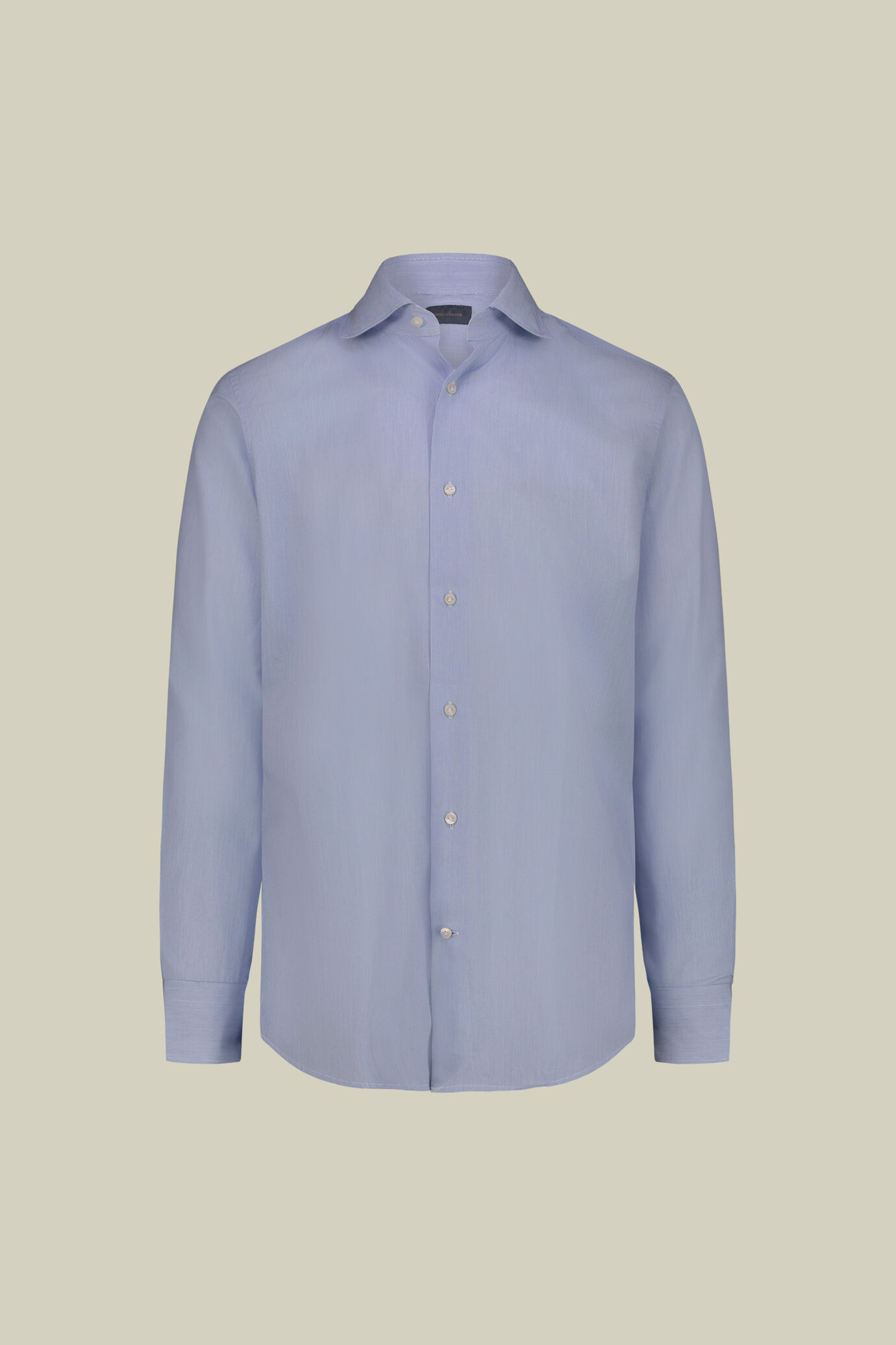 Camicia uomo in 100% cotone tinto filo a righe sottili regular fit