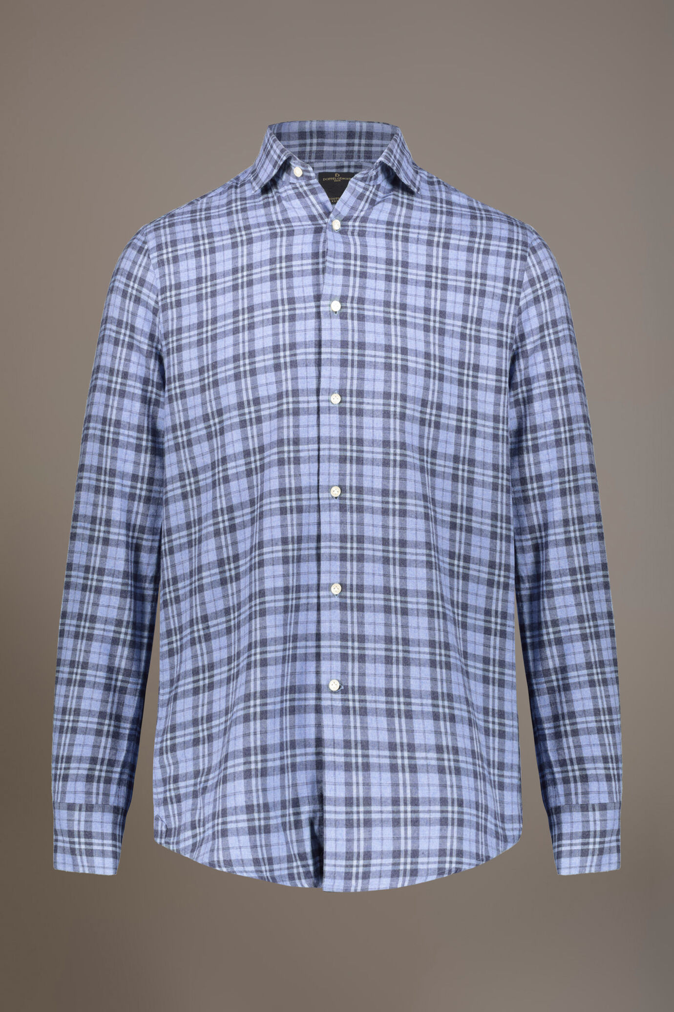 Camicia casual collo francese comfort fit tessuto in flanella tartan image number 4