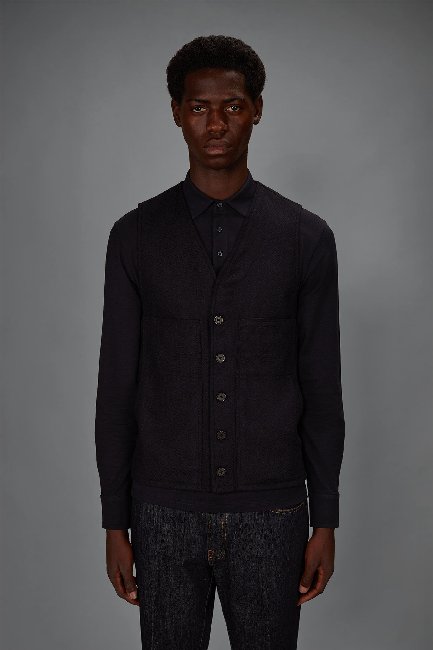 Gilet monopetto uomo misto lana regular fit image number 1