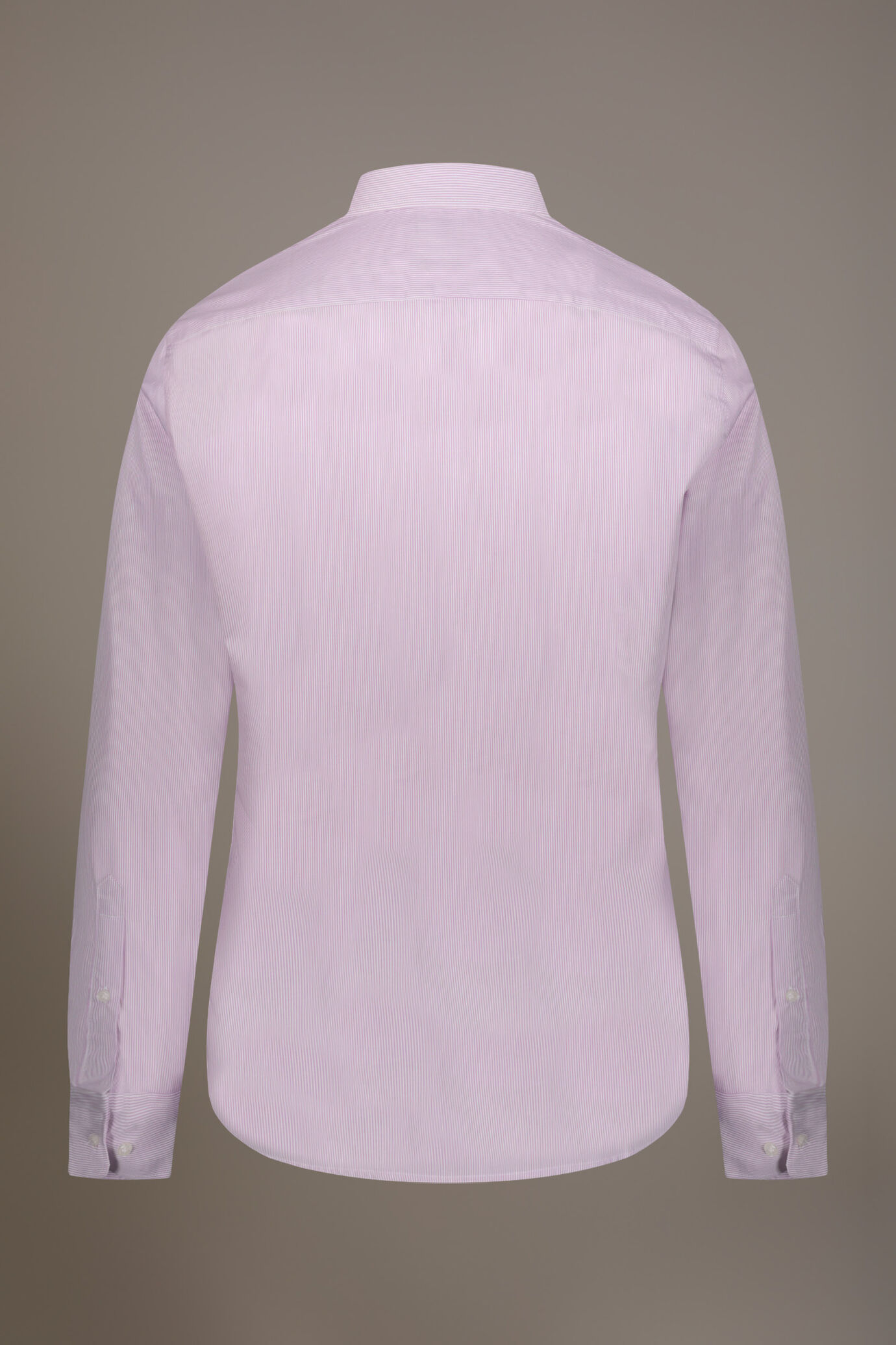 Camicia classica collo francese slim fit tessuto tinto filo rigato image number 4