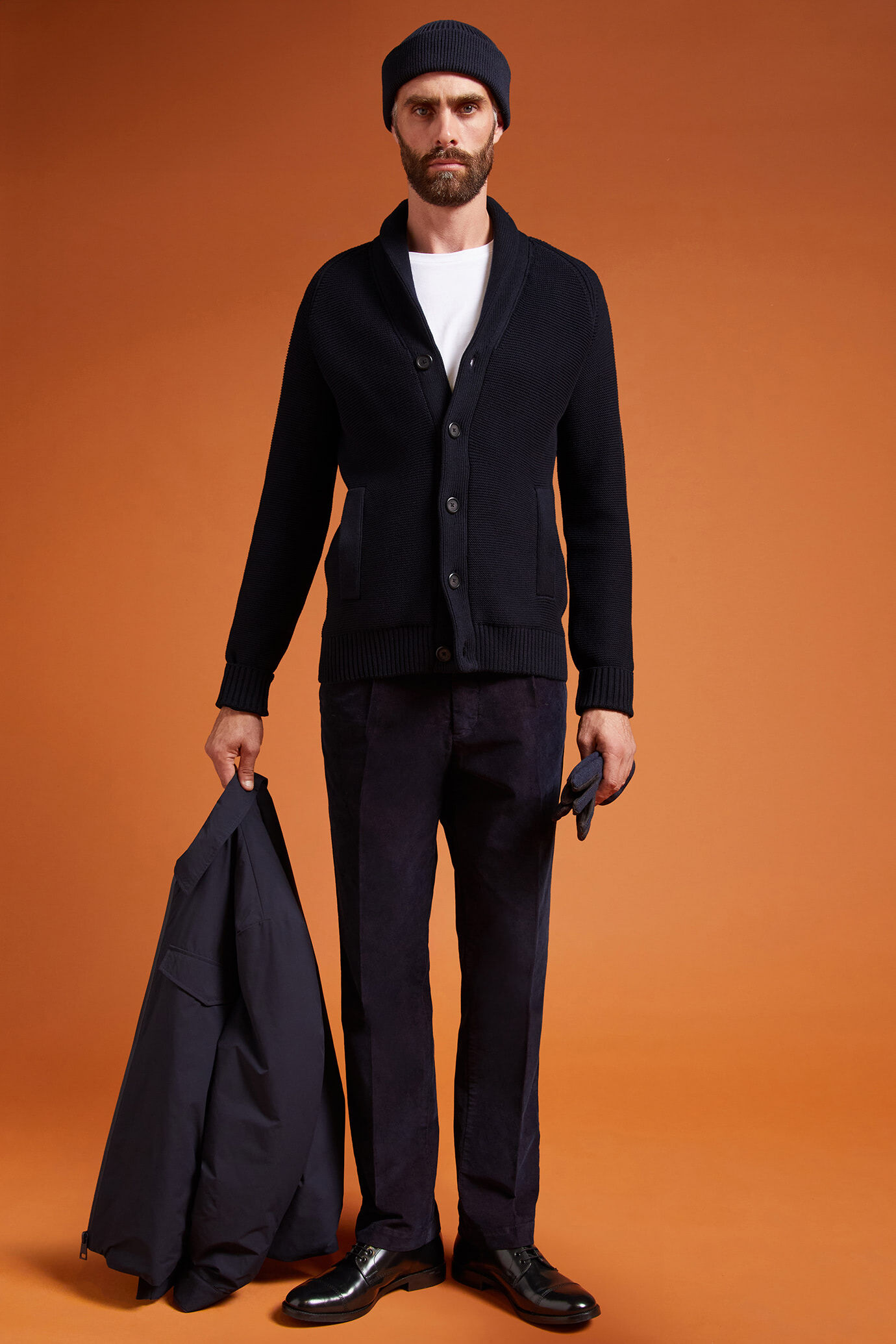 Cardigan homme à col châle, 100% coton, coupe classique image number 1