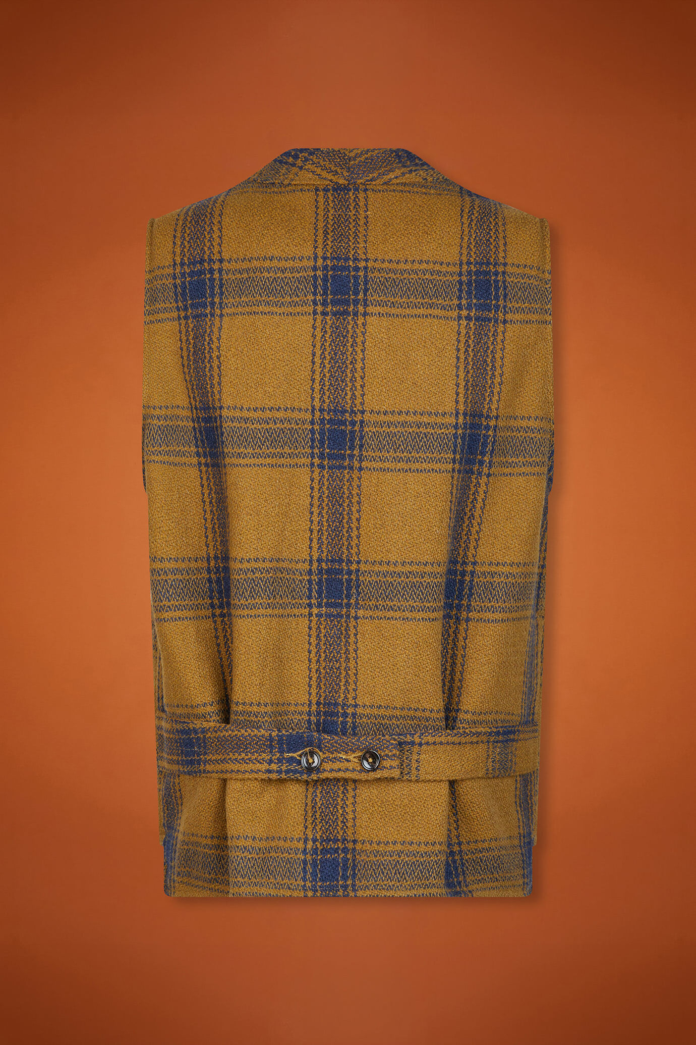 Women's regular fit single-breasted waistcoat in checked wool blend fabric image number 5