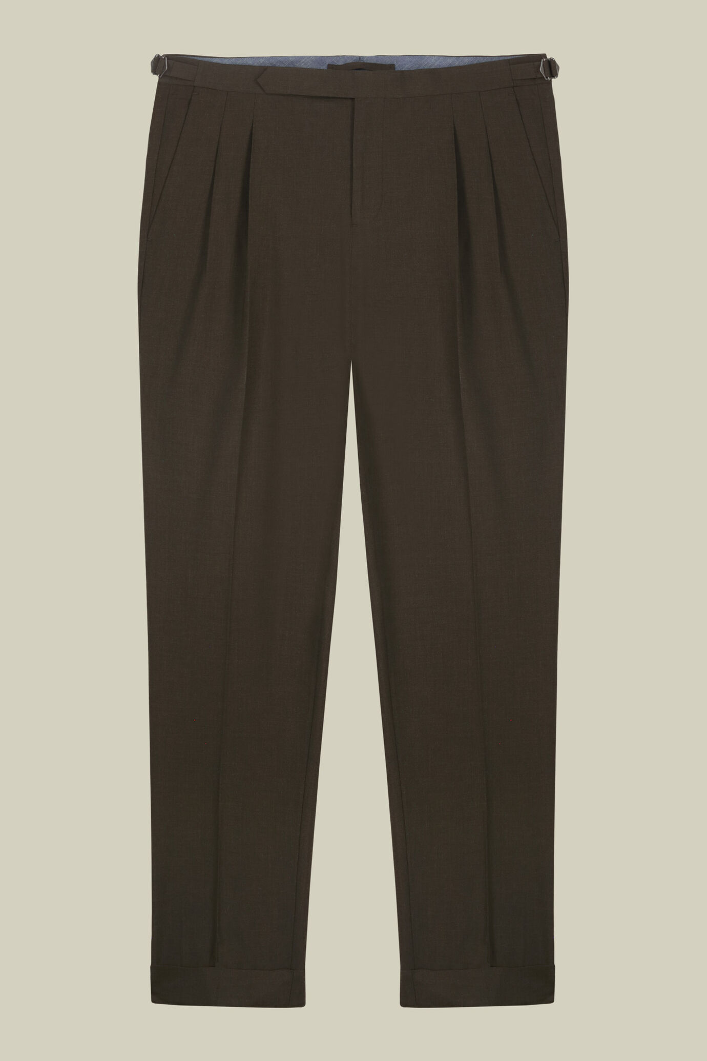 Men's trousers with double pleats and side buckles image number 4