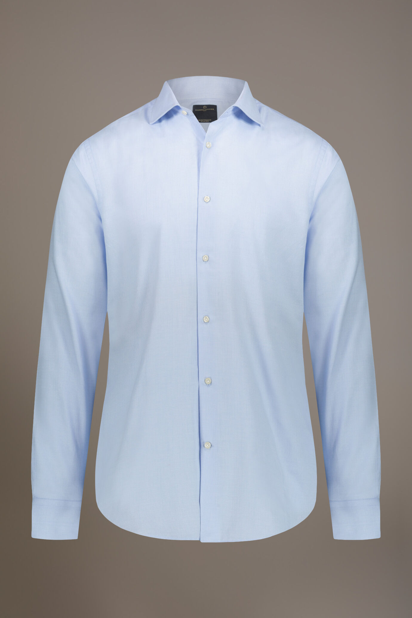 Classic shirt with french collar slim fit  dobby fabric image number 3