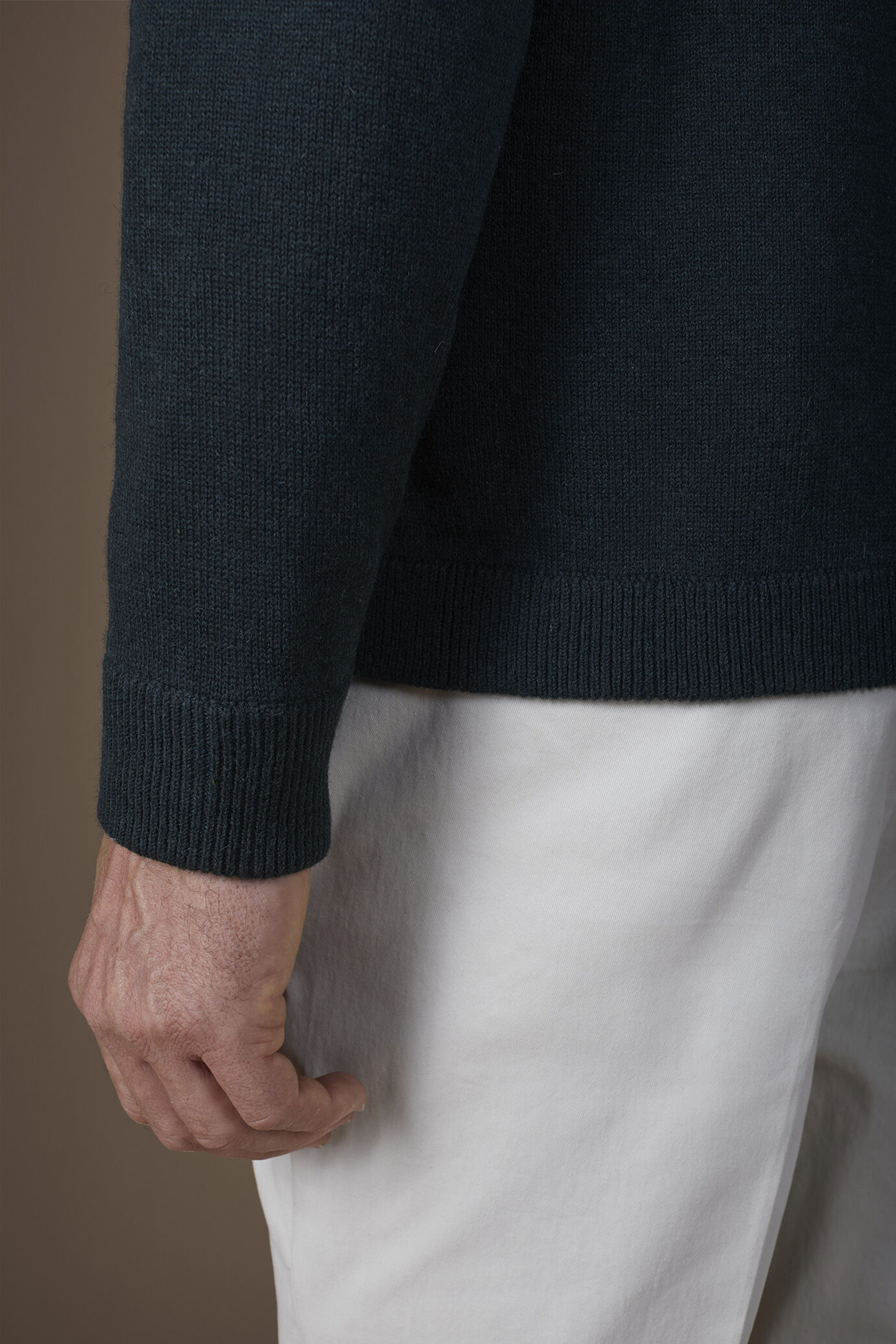 Herren-Poloshirt aus Wolle und Baumwolle in normaler Passform image number 3