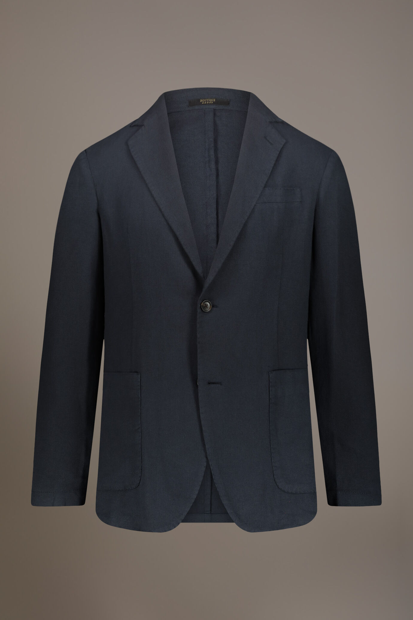 Giacca monopetto lino e cotone con tasca a toppa image number 4