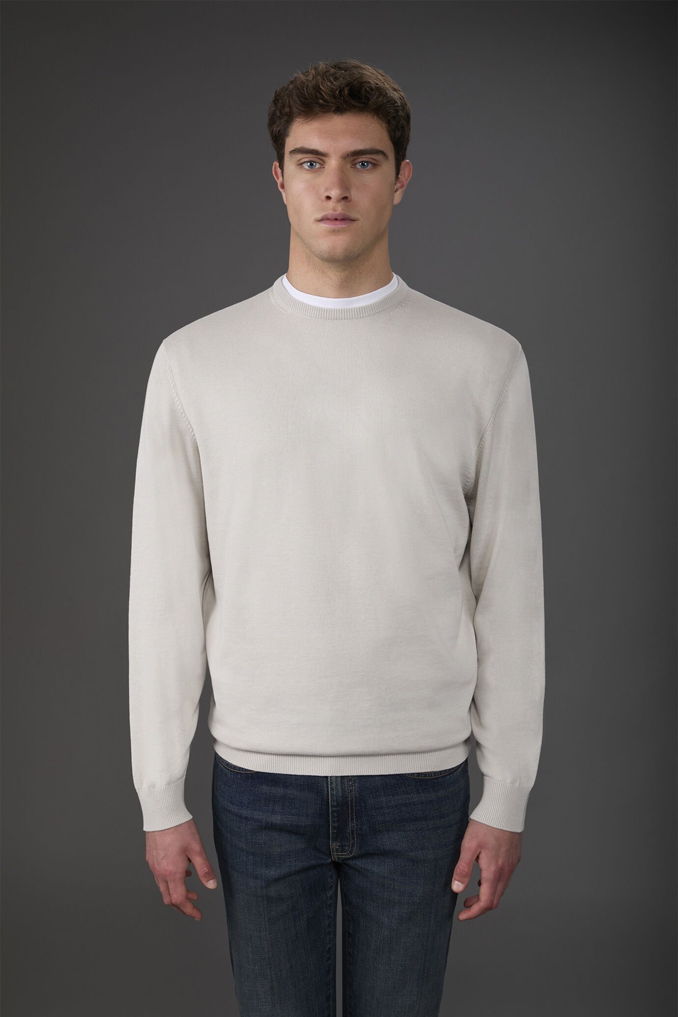 Maglia uomo girocollo bio-washed 100% cotone