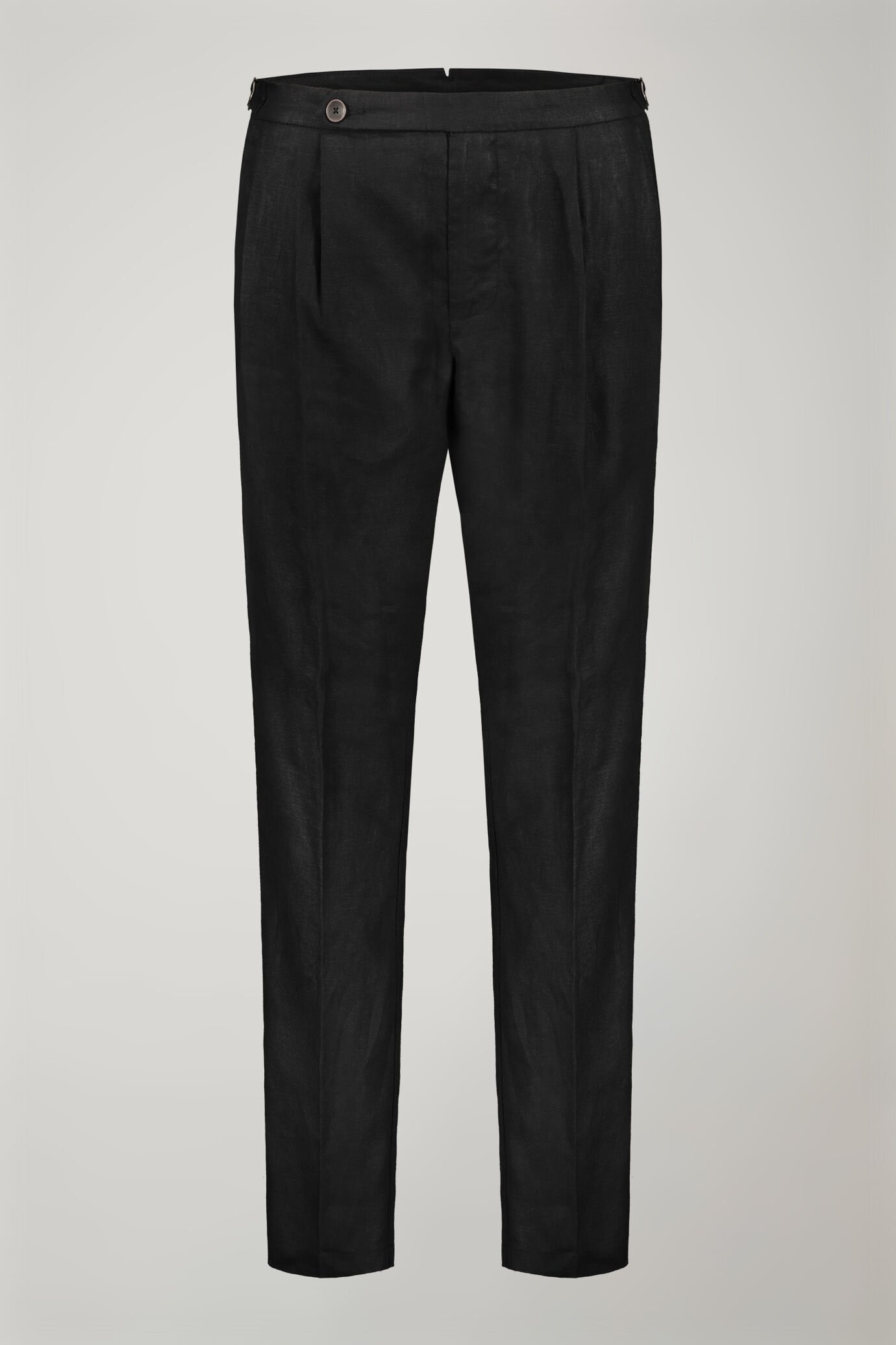 Pantalone uomo con doppia pinces 100% lino comfort fit image number 5