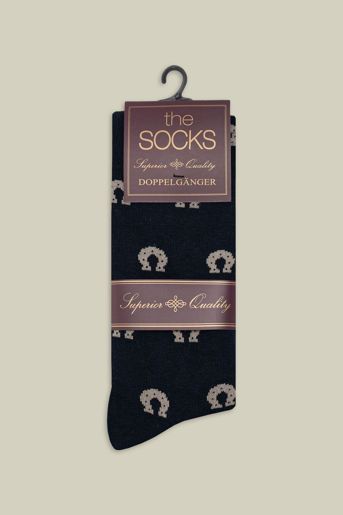 Herren-Socken aus glatt gestricktem Material mit Hufeisenmotiv image number 1