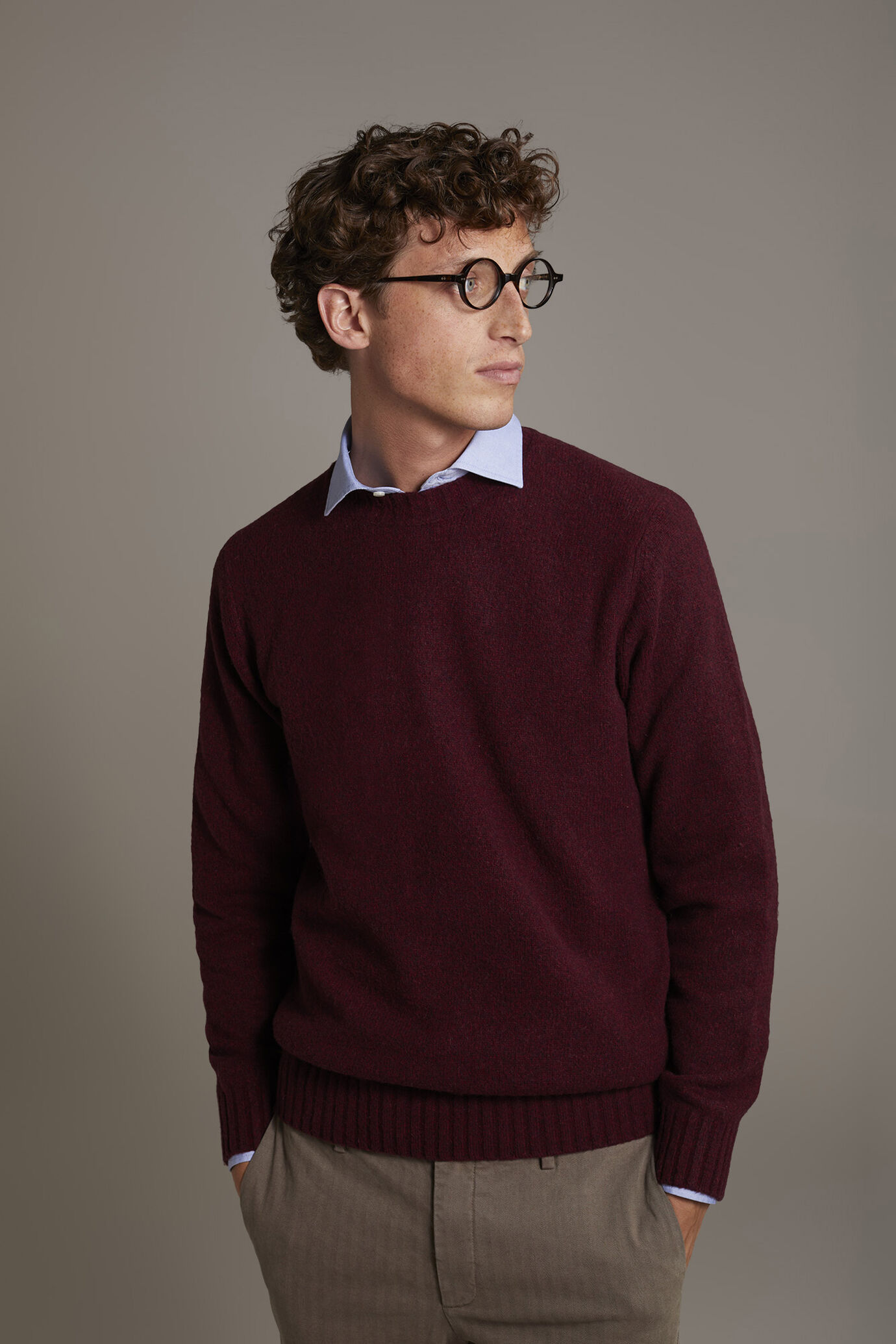 Lambswool blend round neck sweater image number 0