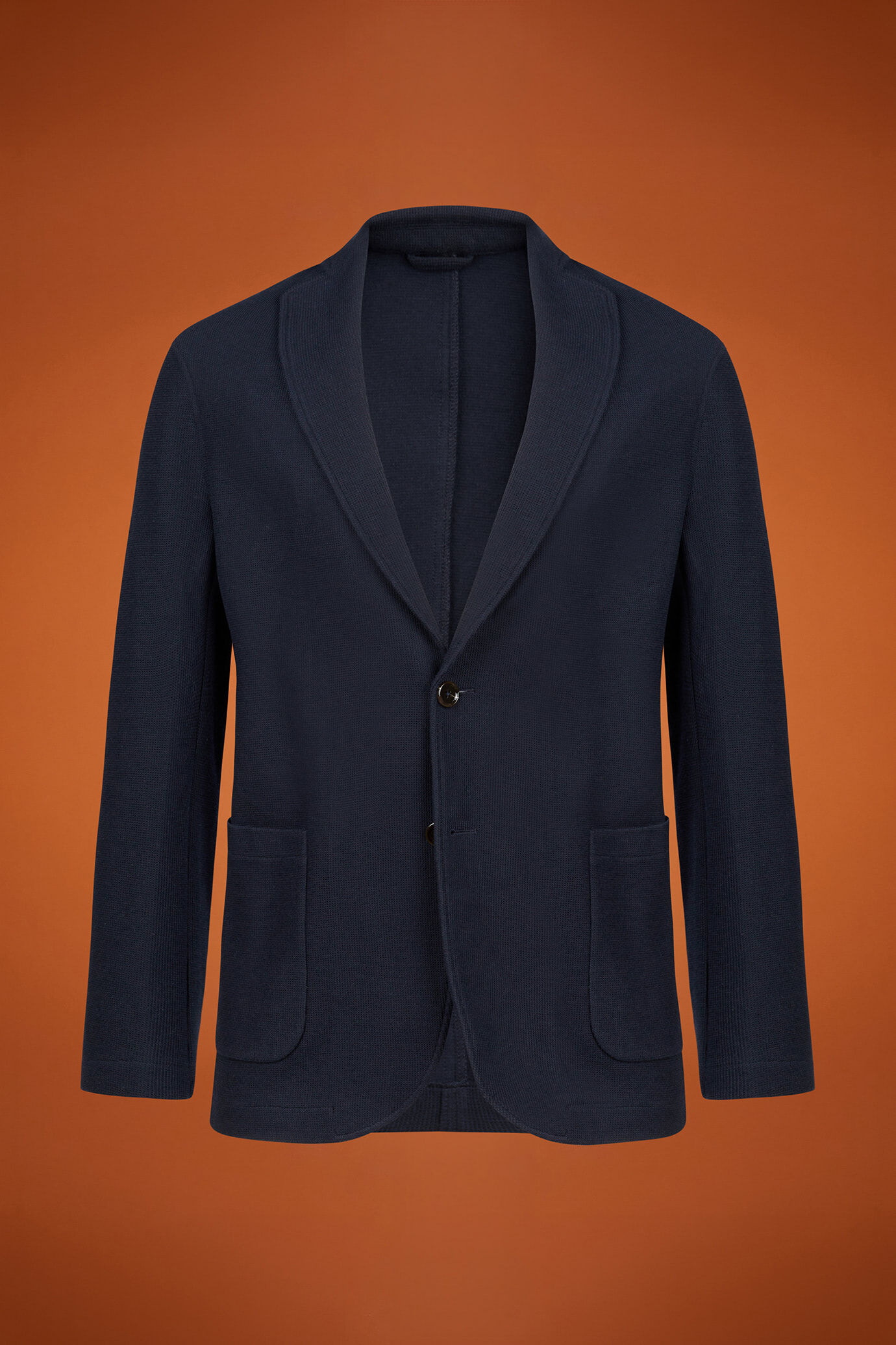 Einfarbiges Herrensakko aus Strick in normaler Passform