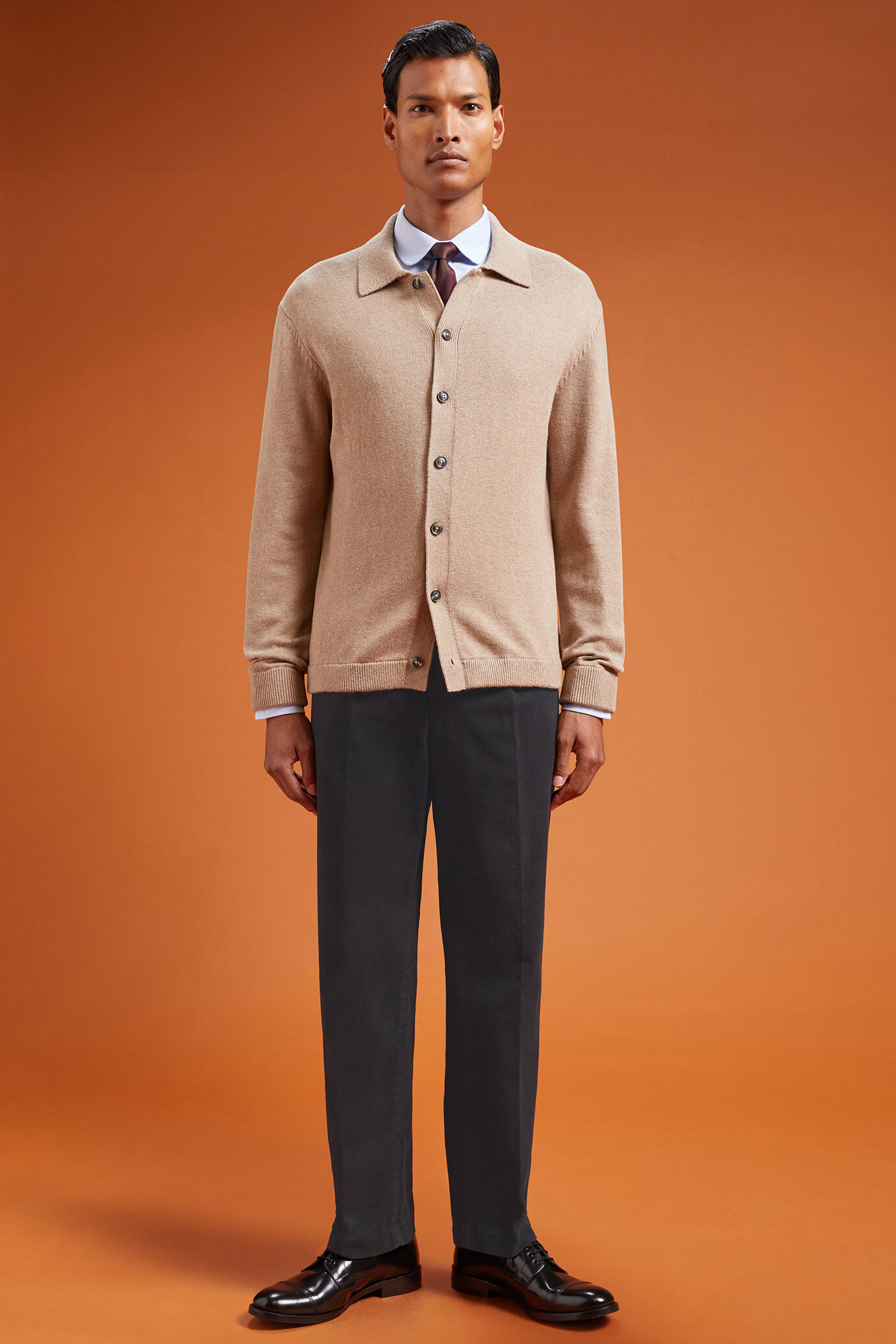 Klassische Herrenhose mit Bundfalten aus diagonalem Gewebe in normaler Passform image number 0