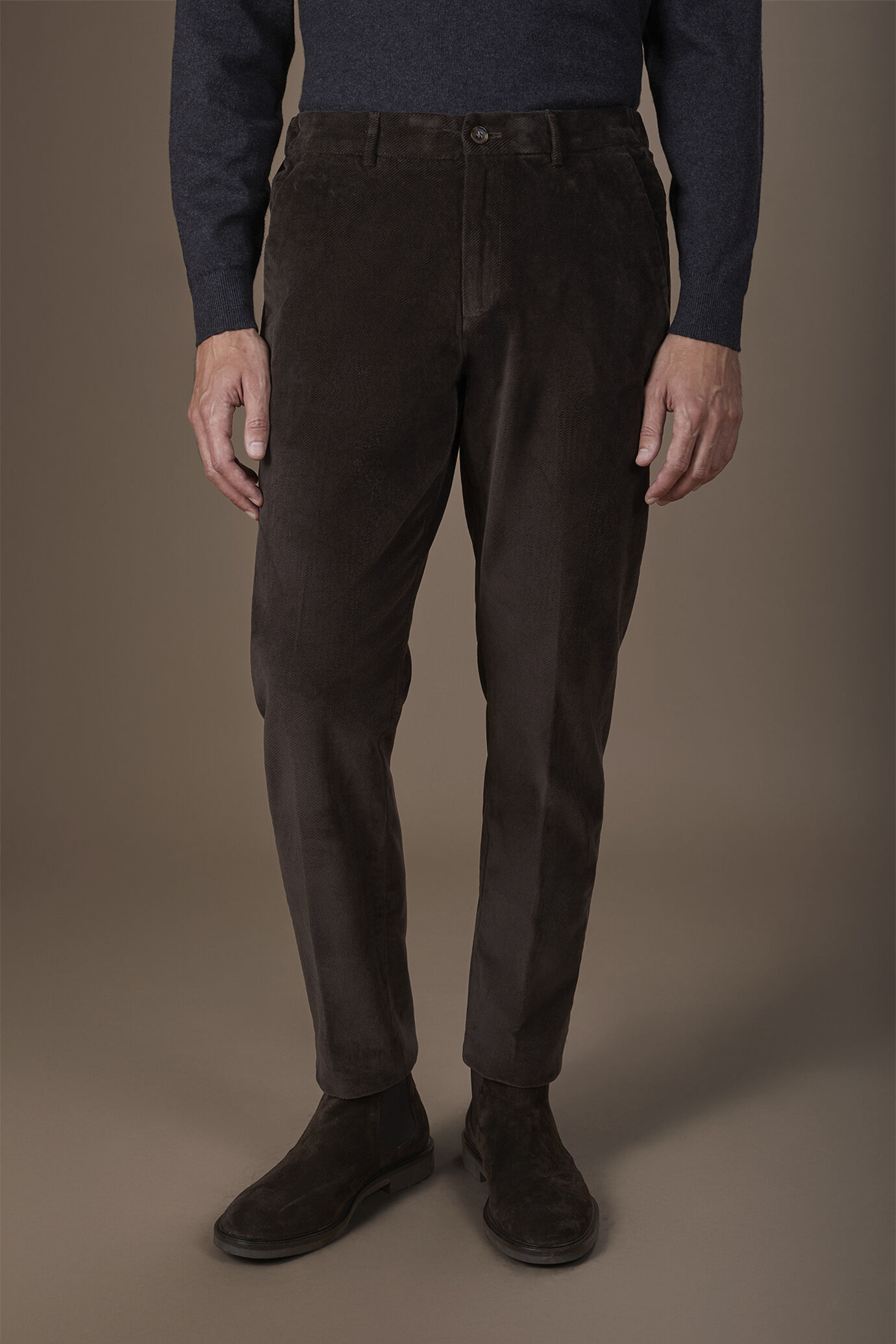 Herrenhose aus Samt mit bequemer Passform image number 1