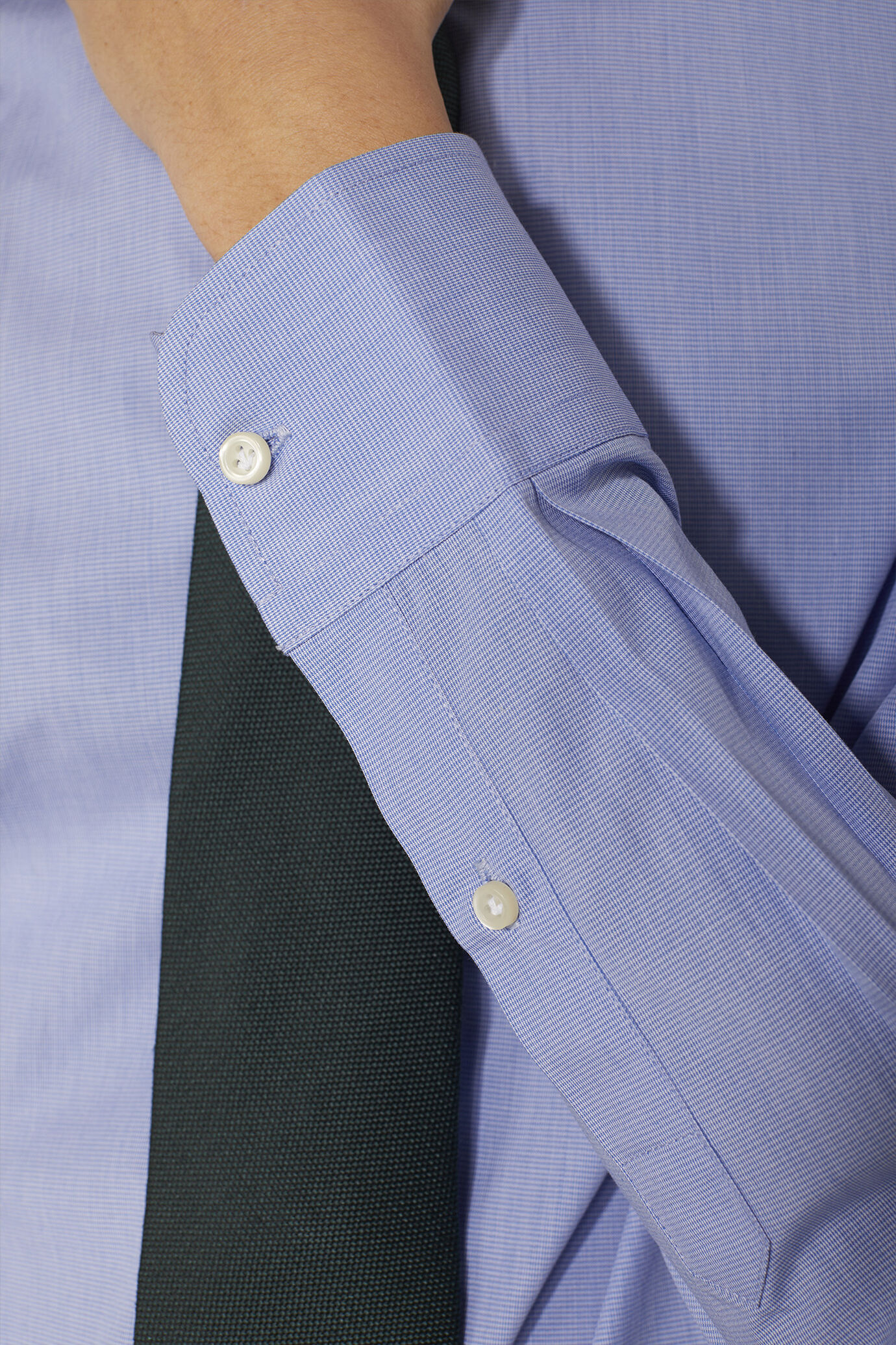 Chemise classique col français fit classique tissu microcheck image number 2