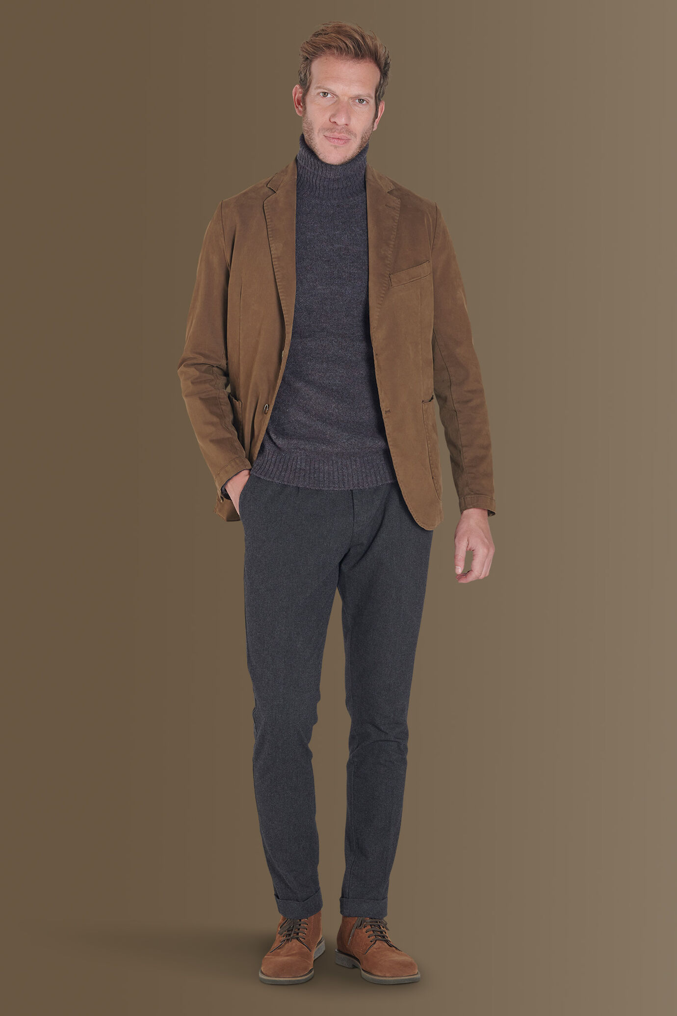 Single breasted jacket garment dyed. image number 1