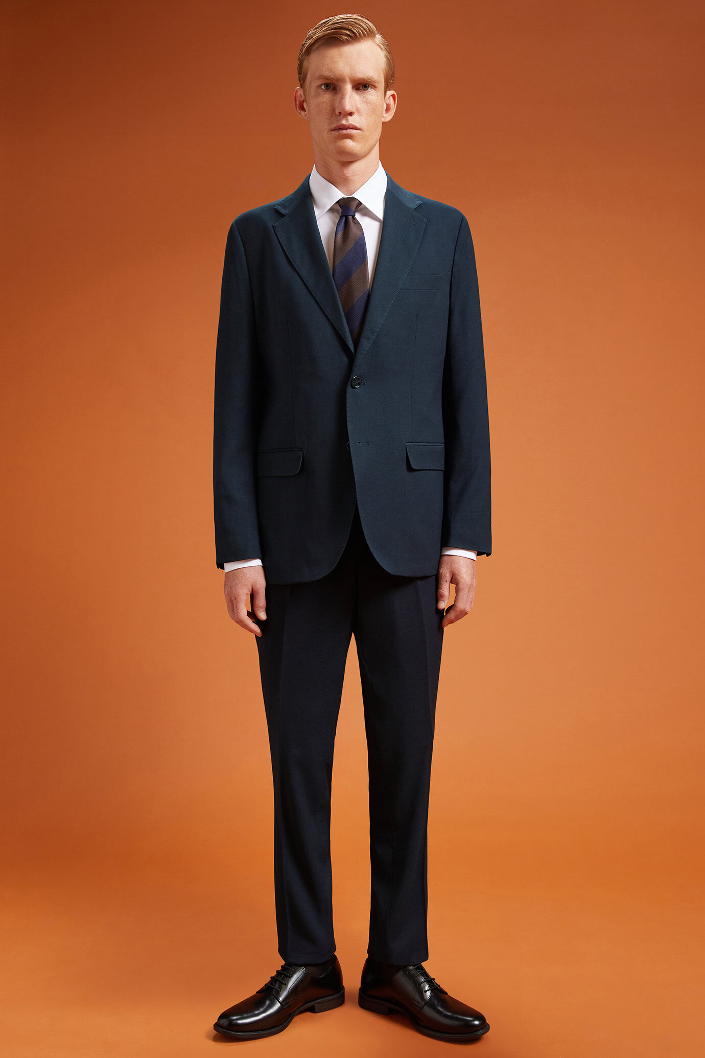 Costume homme à simple boutonnage avec motif œil-de-perdrix, coupe classique image number 0