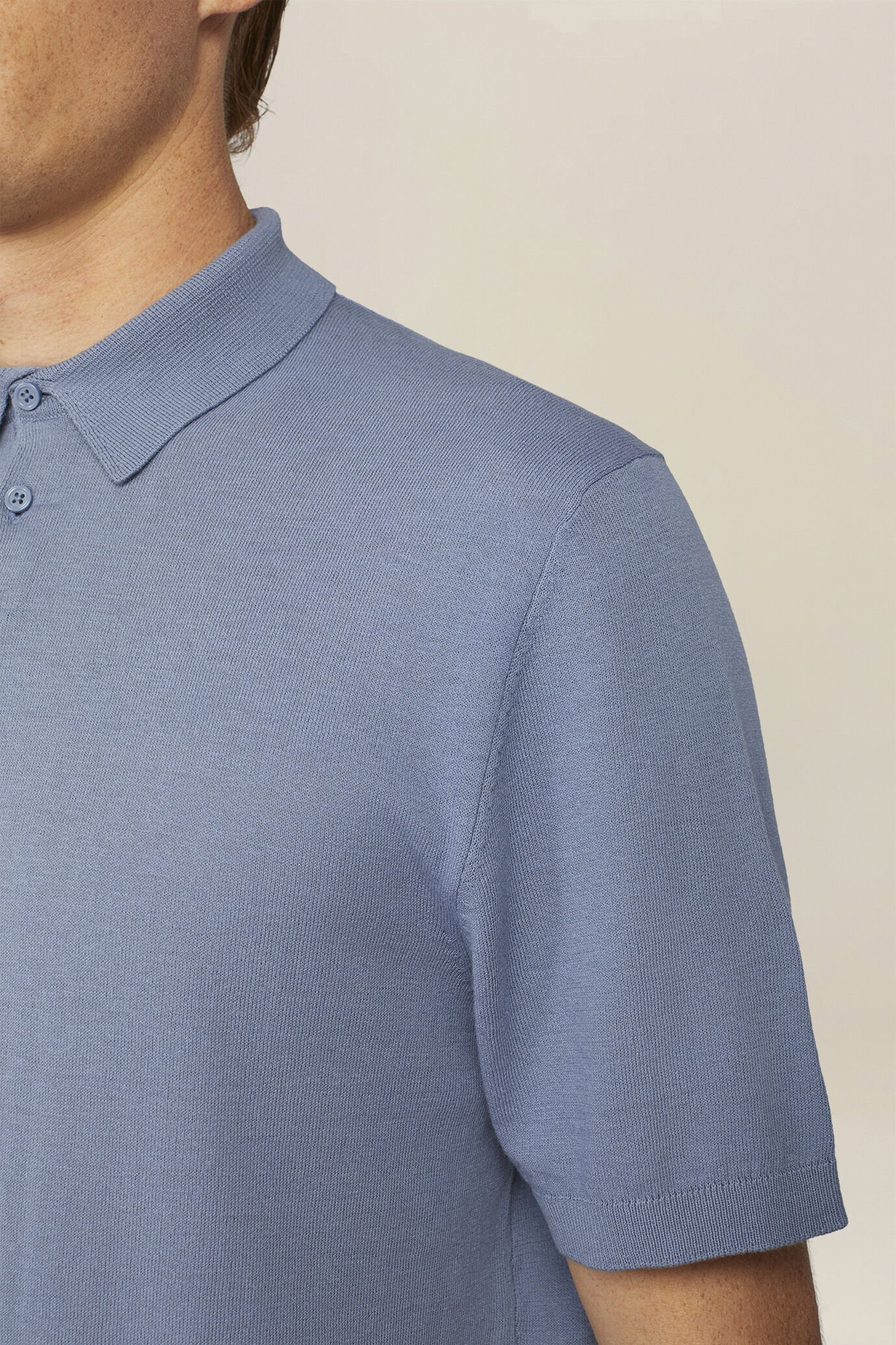 Men's regular fit 100% cotton knitted polo shirt image number 3