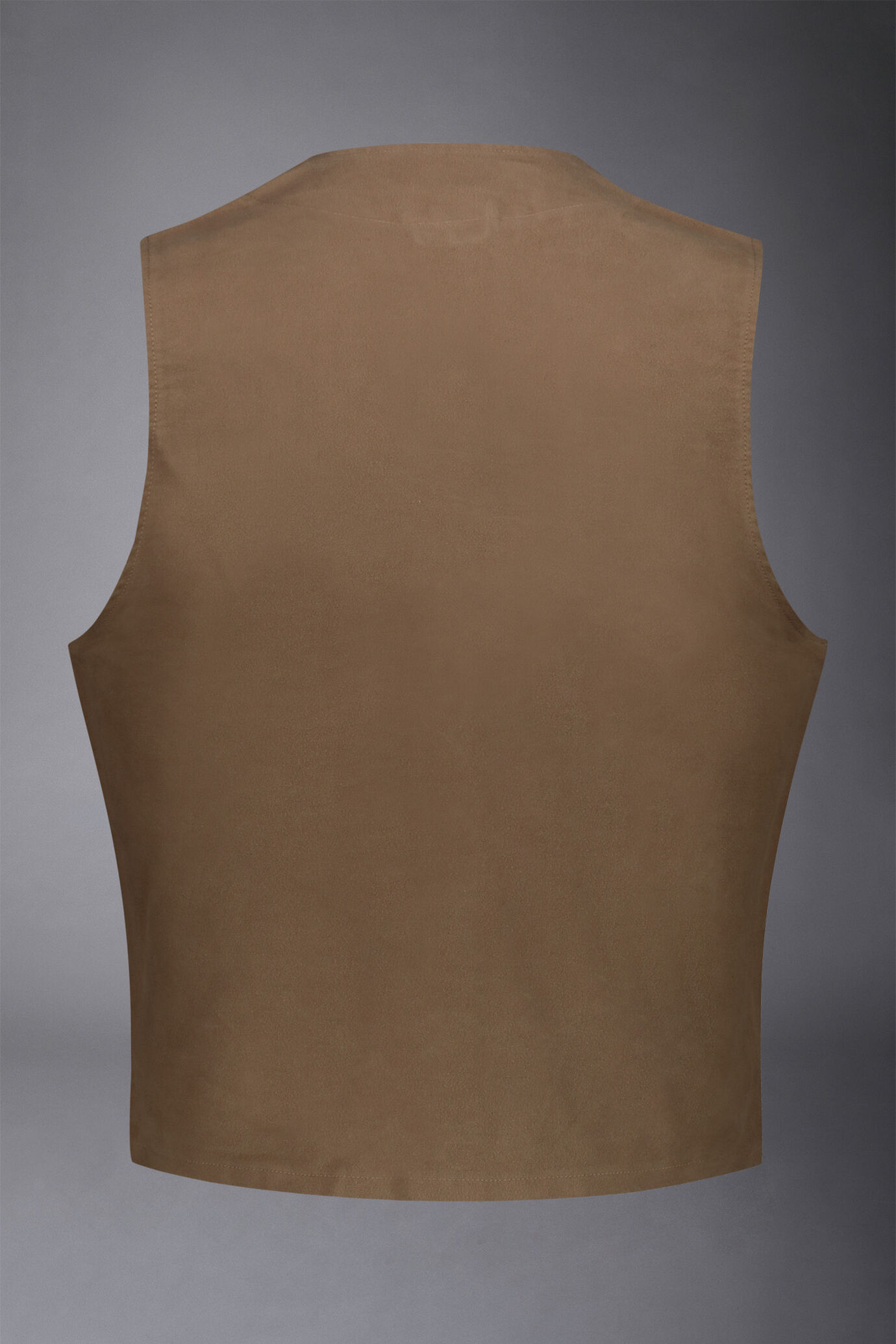 Gilet uomo monopetto casual con scollo a v tessuto fustagno tinta unita regular fit image number 4