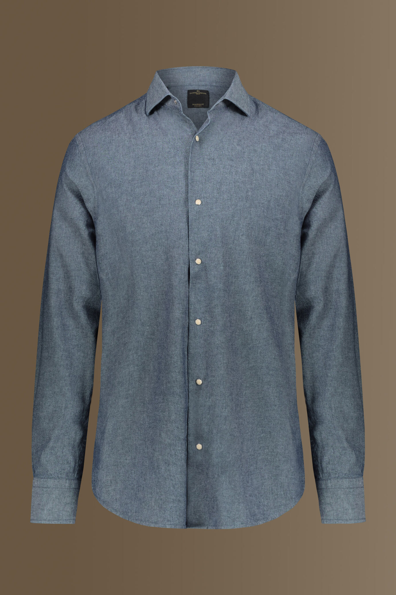 Casual shirt french collar chambray fabric image number 4