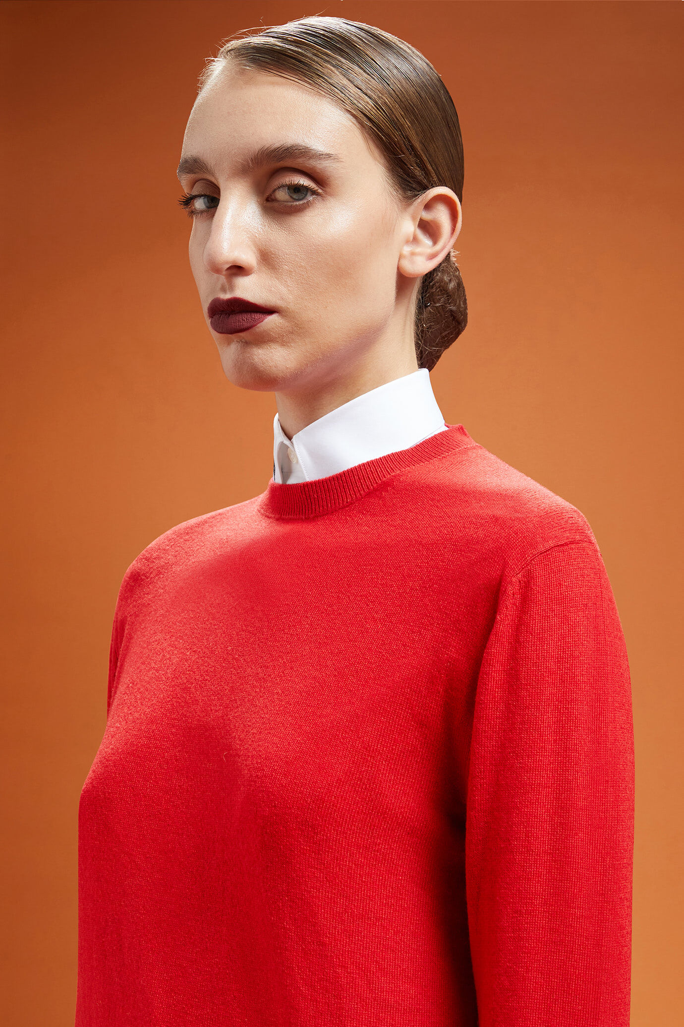 Pull col rond pour femme, coupe classique, en laine et cachemire image number 3