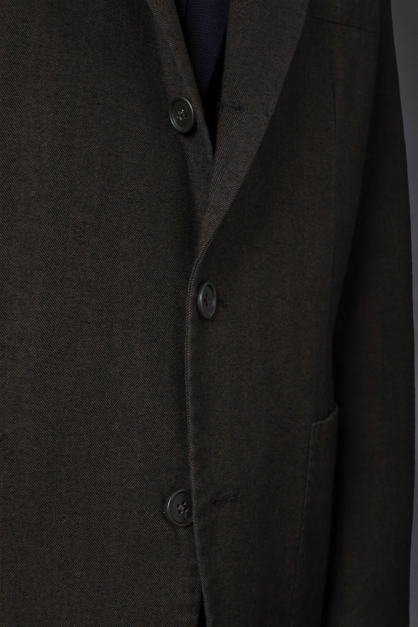 Einreihige Jacke aus gewaschenem Stoff mit Fischgrätmuster, normale Passform image number 4