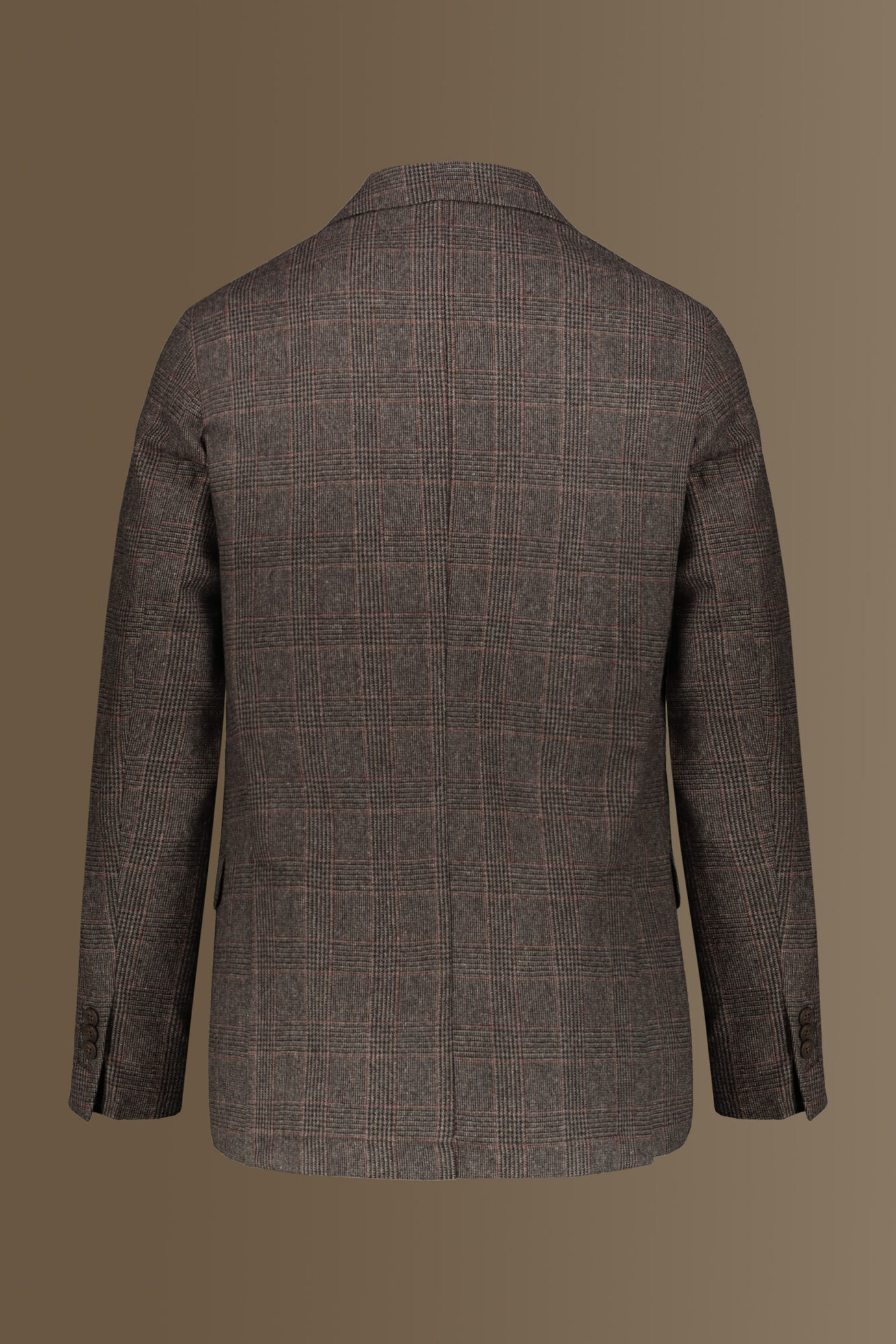 Single breasted Jaket, wool blend, fheck design. Made in italy image number 1