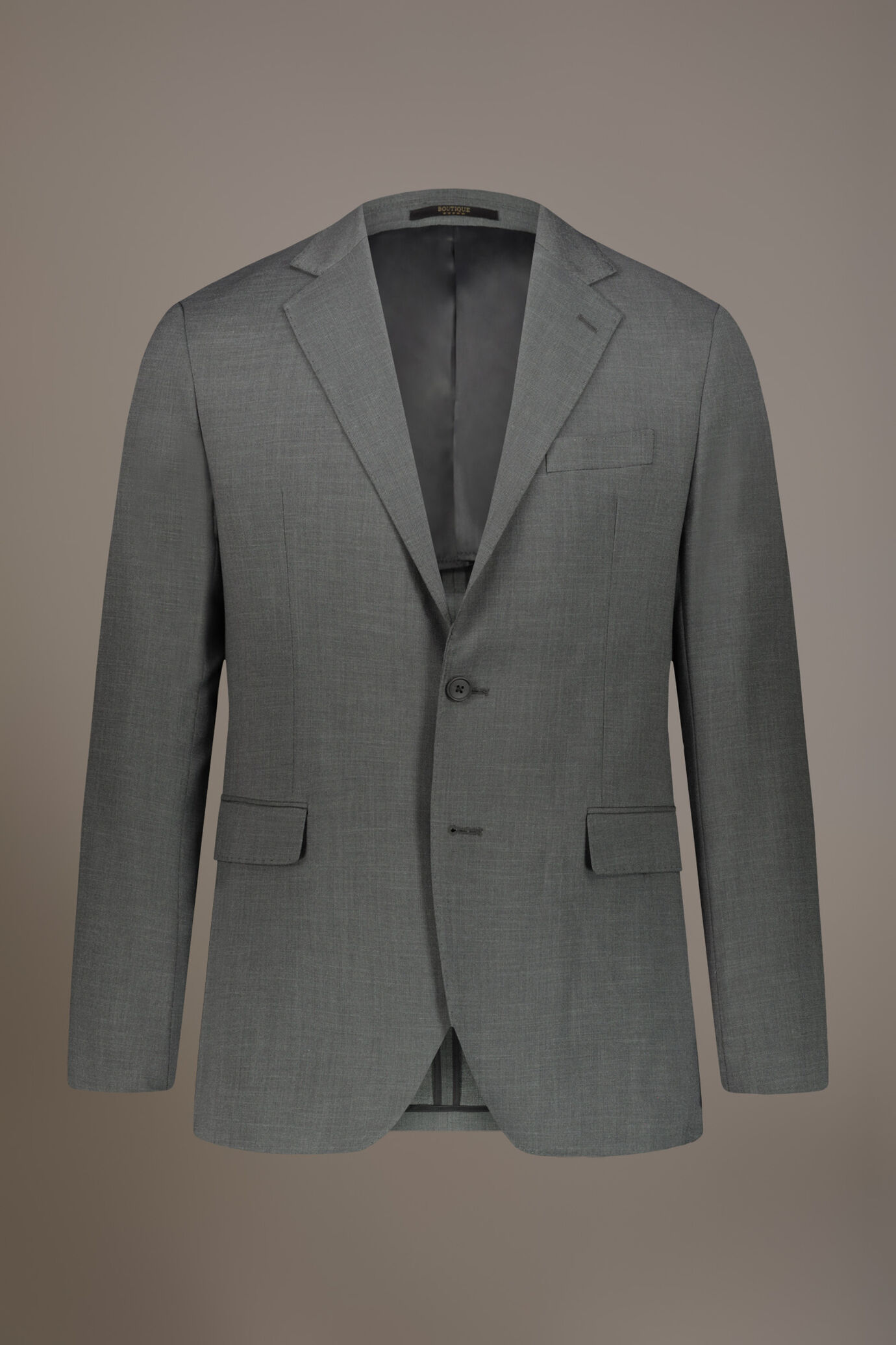 Regular fit single-breasted suit in grisaille fabric image number 4