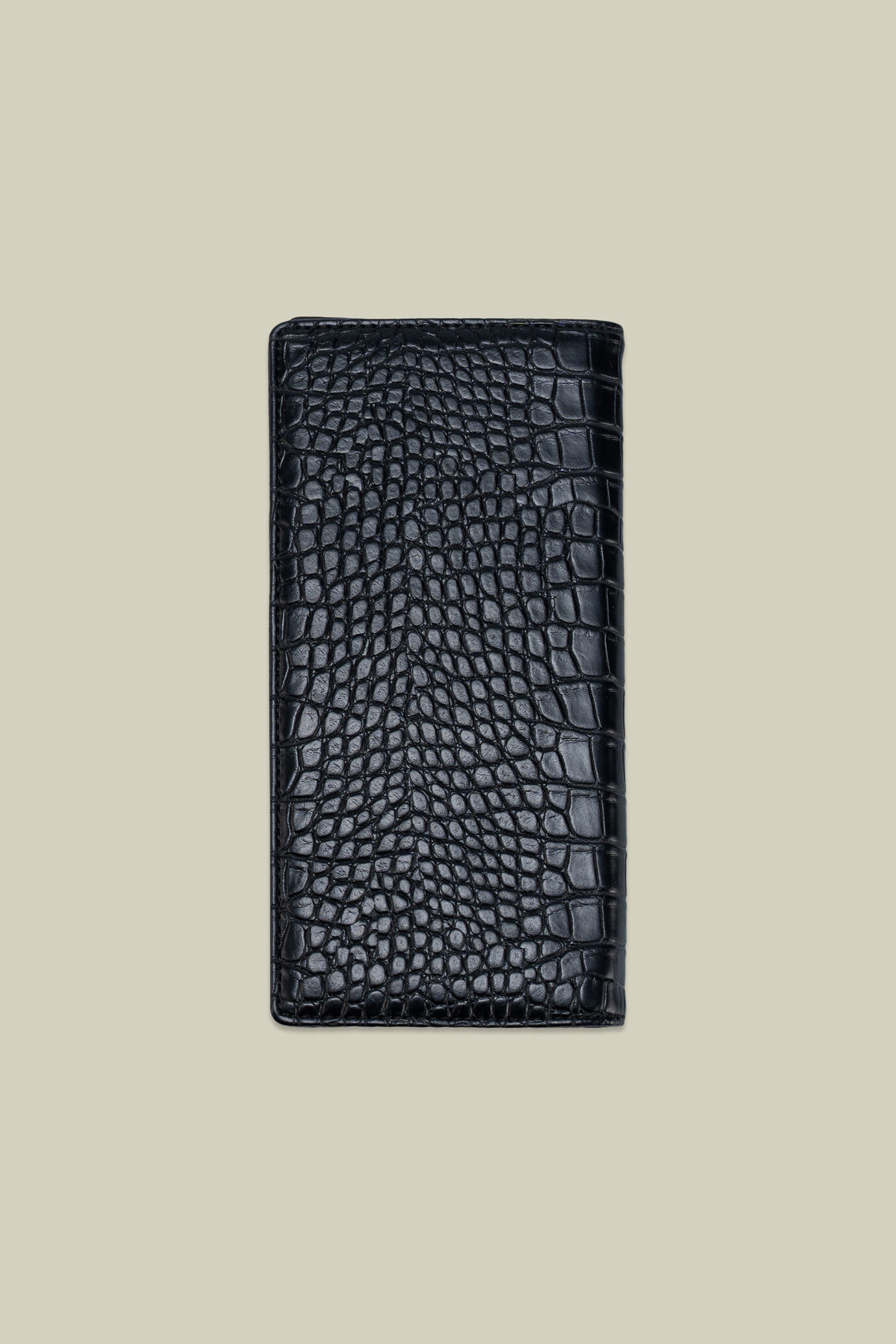 Men's clutch bag in matt crocodile-effect faux leather image number 0