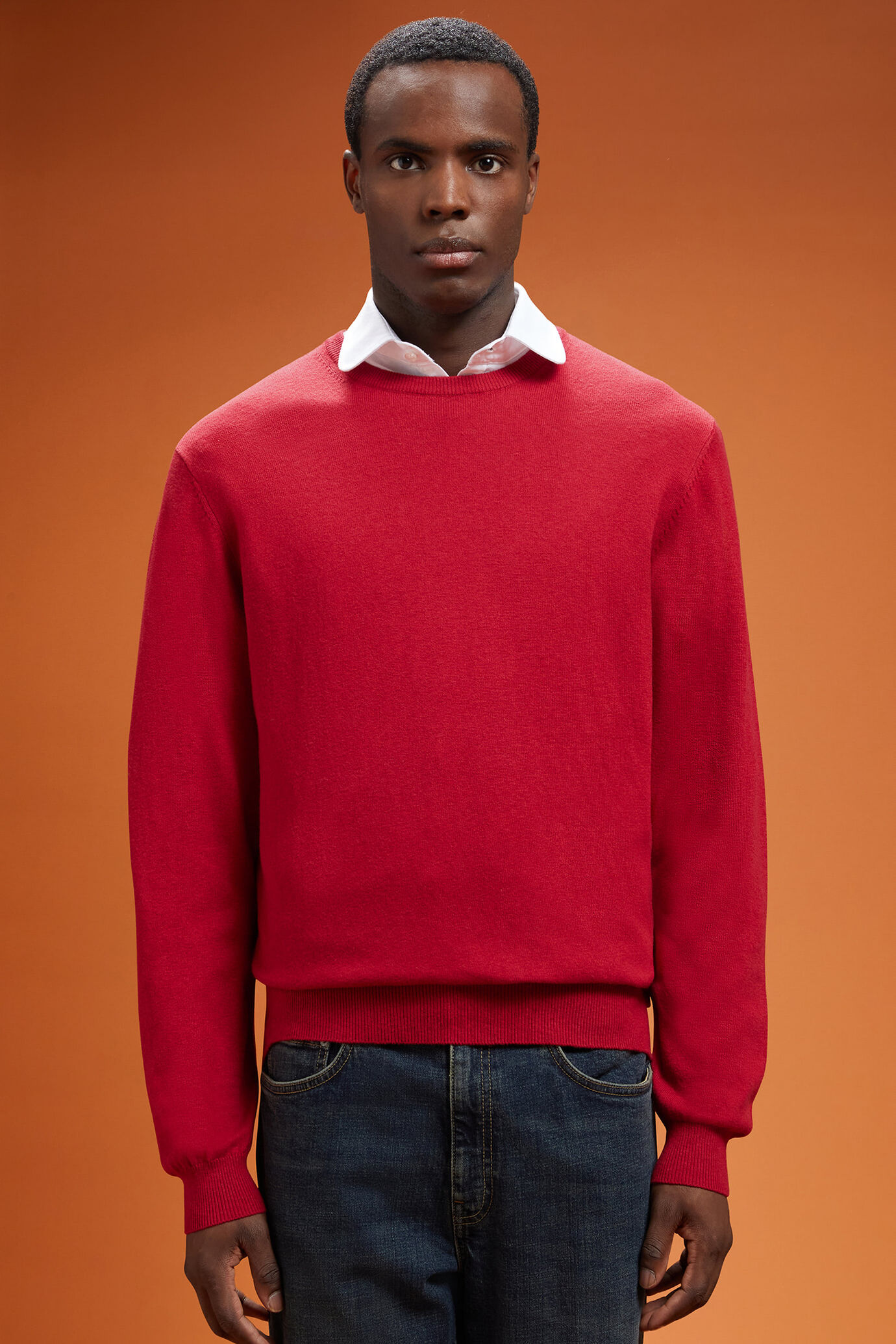 Maglia uomo girocollo lana e cotone regular fit image number 0