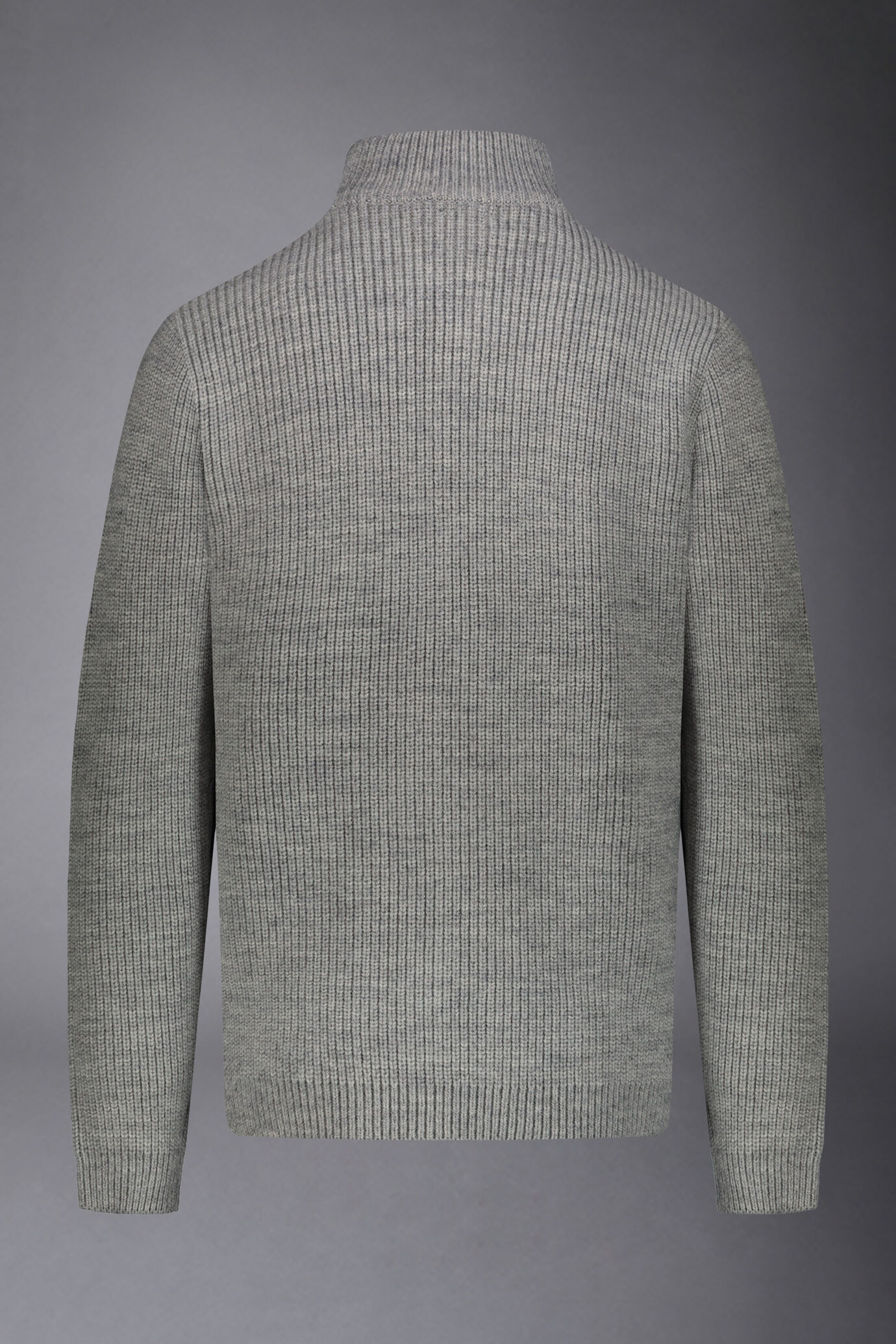 Cardigan uomo con zip a collo alto misto lana a costa inglese regular fit image number 5