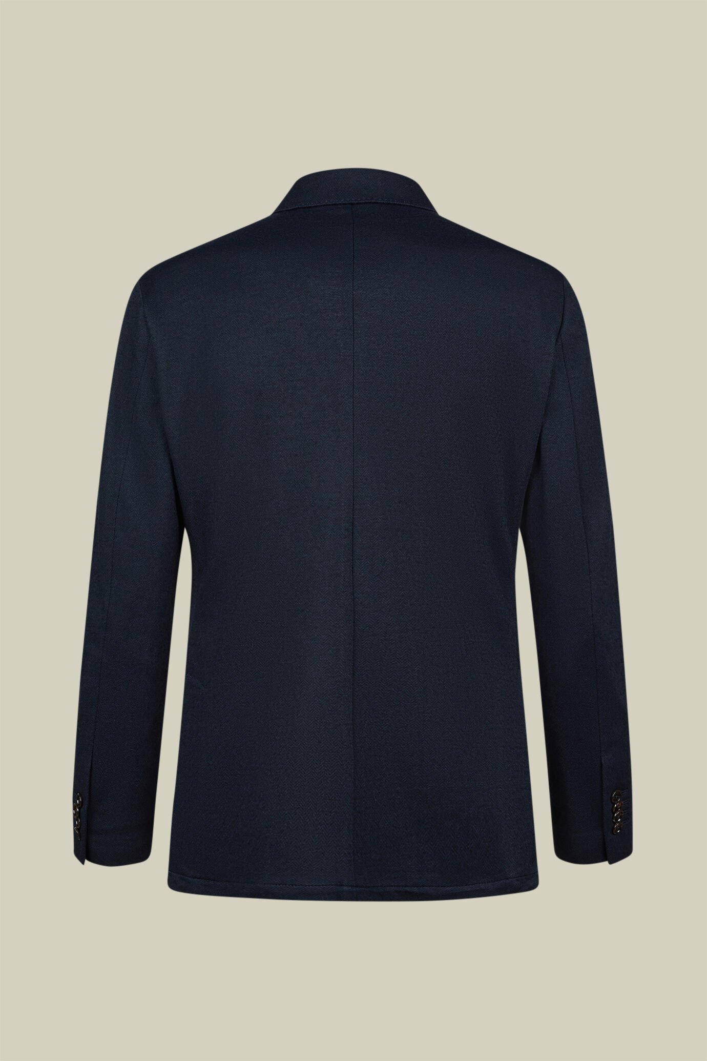 Men's classic single-breasted jacket in a regular fit, made from herringbone wool blend jersey