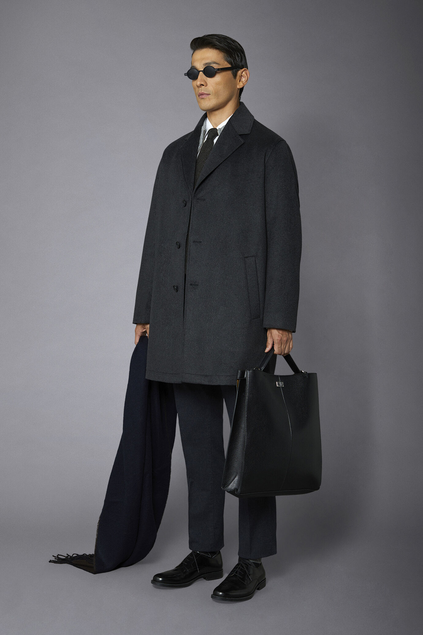Cappotto classico uomo monopetto misto lana
